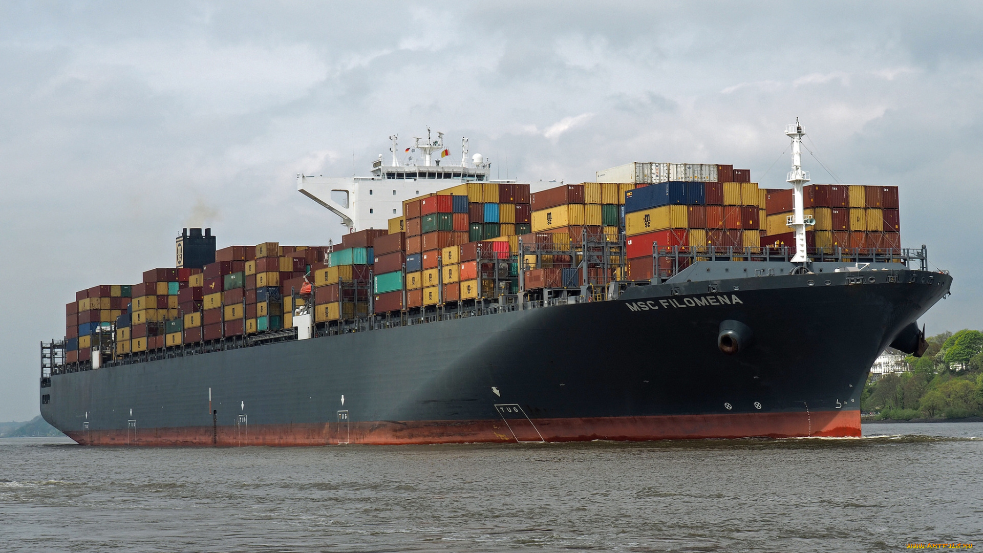 корабли, грузовые, суда, контейнеровоз