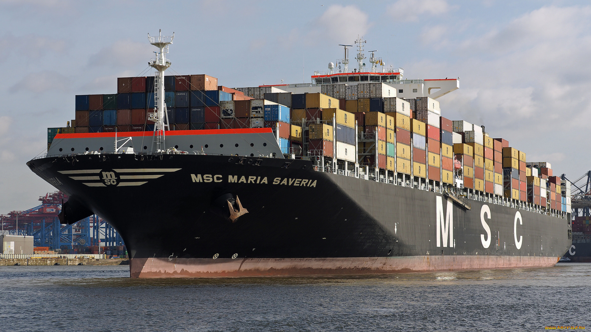 корабли, грузовые, суда, контейнеровоз
