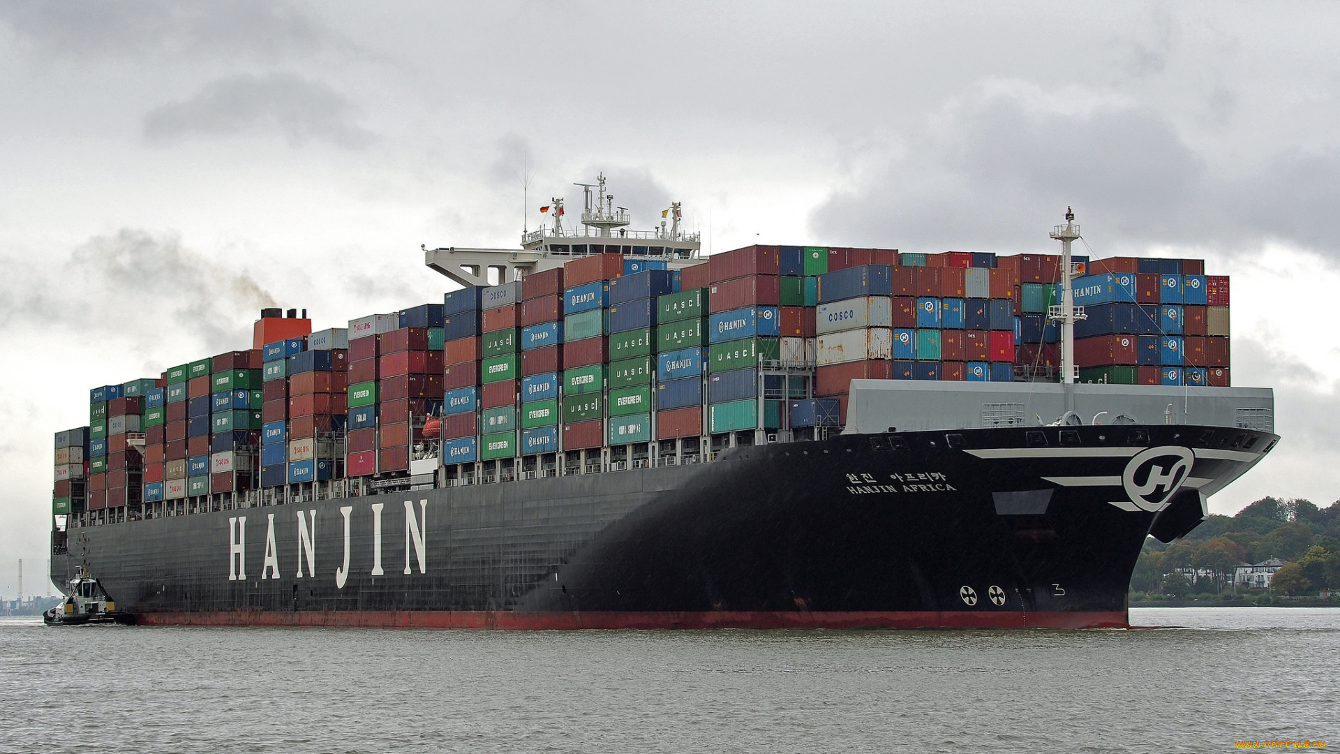 корабли, грузовые, суда, контейнеровоз
