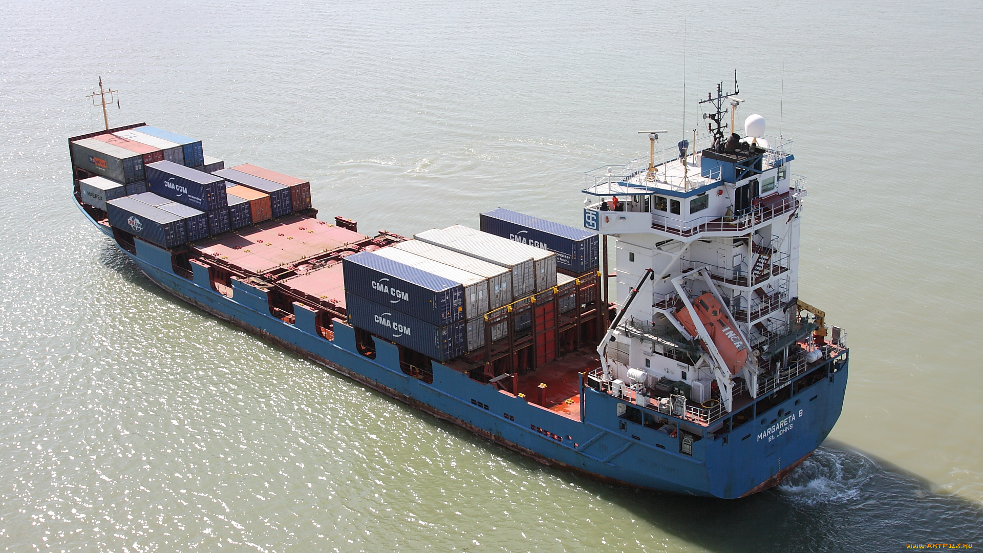 корабли, грузовые, суда, контейнеровоз