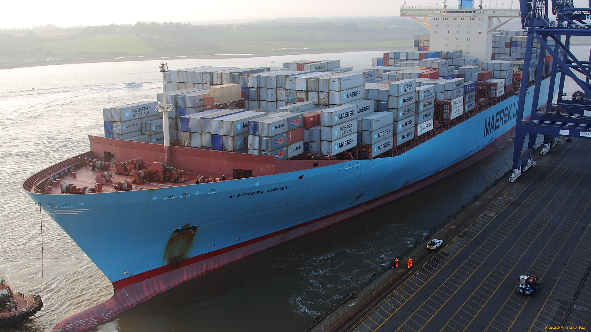 корабли, грузовые, суда, контейнеровоз