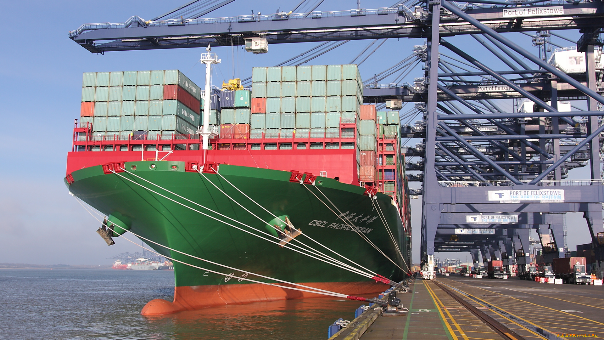 корабли, грузовые, суда, контейнеровоз