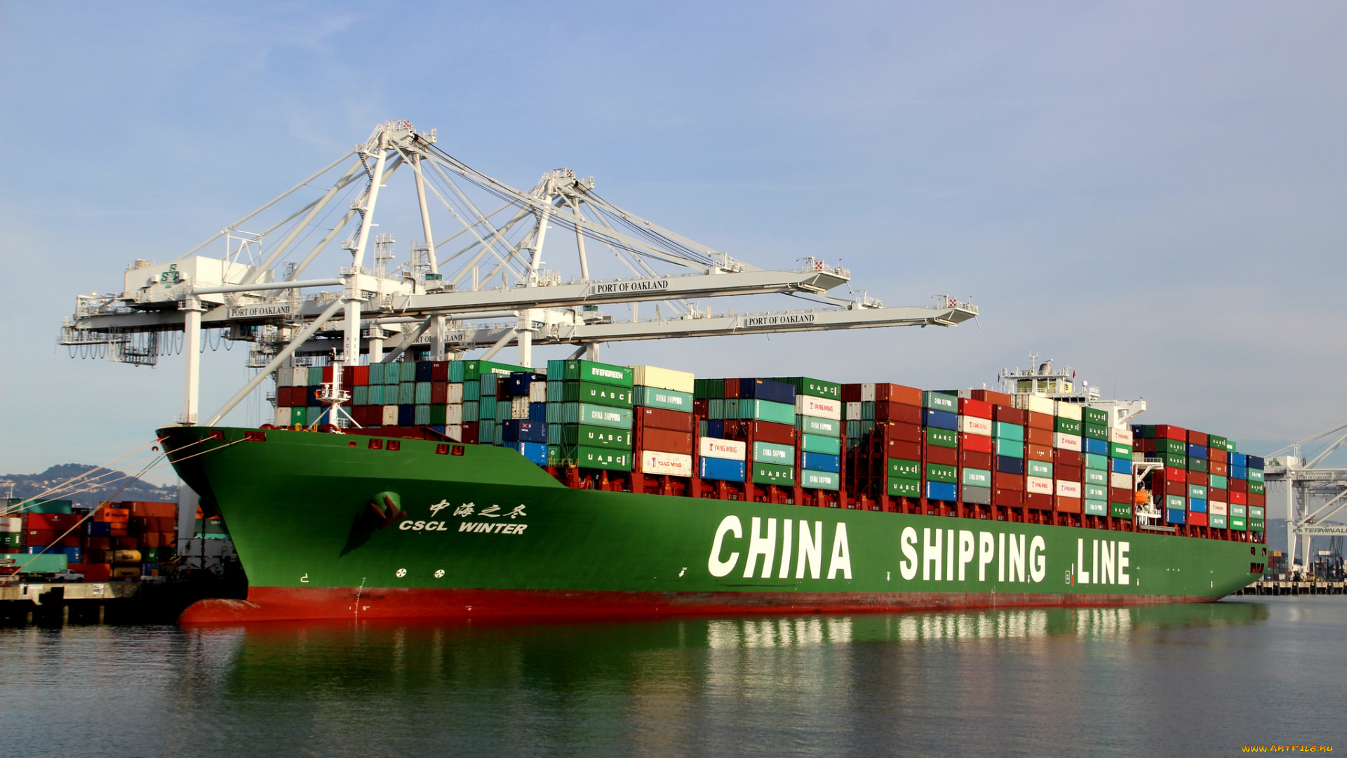 корабли, грузовые, суда, контейнеровоз