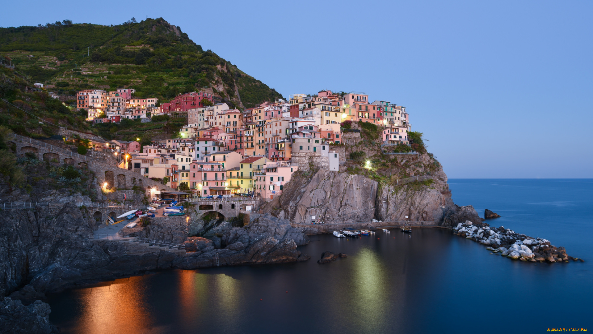 manarola, города, амальфийское, и, лигурийское, побережье, , италия, побережье