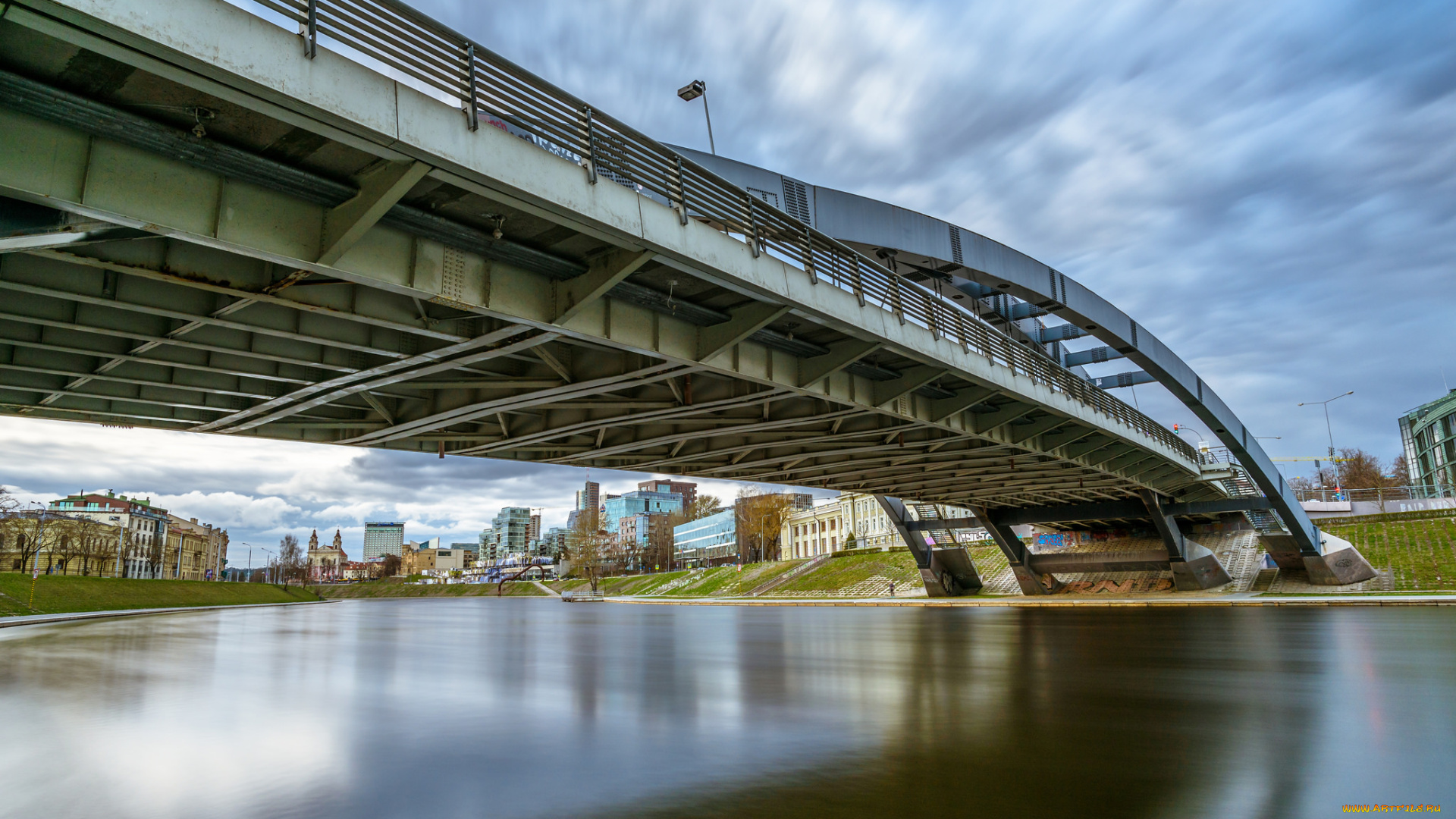 vilnius, города, вильнюс, , литва, мост, река