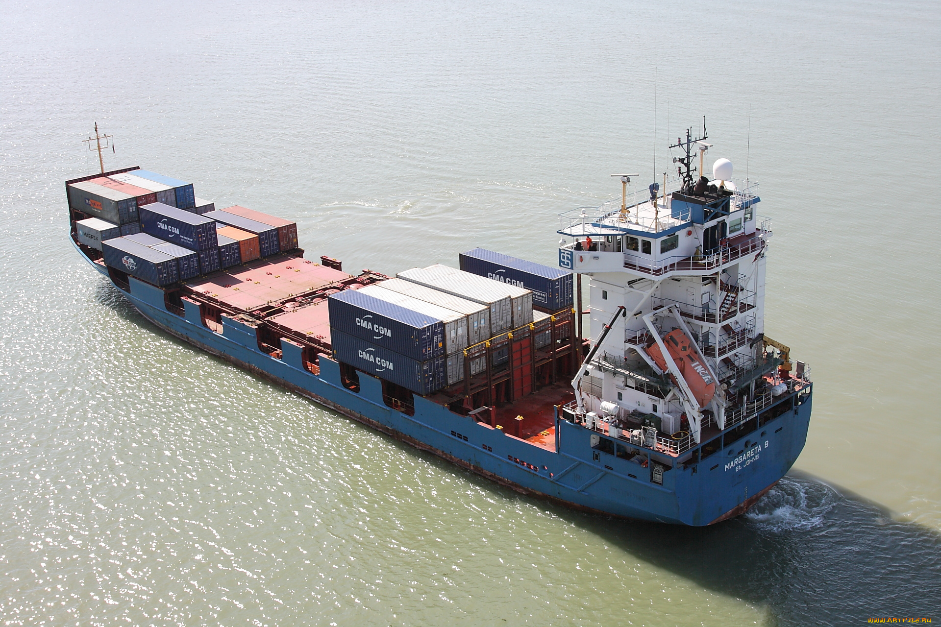 корабли, грузовые, суда, контейнеровоз