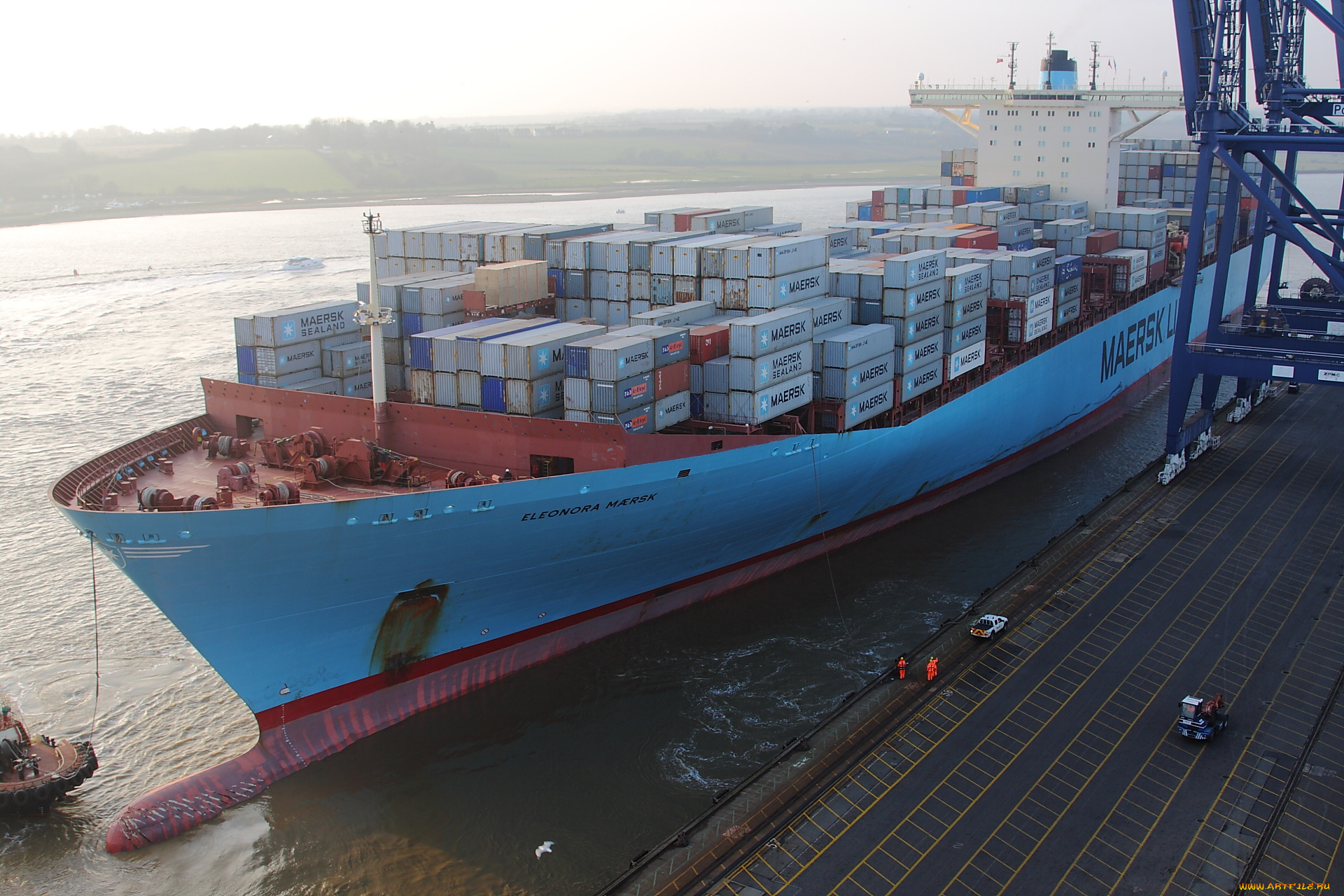 корабли, грузовые, суда, контейнеровоз