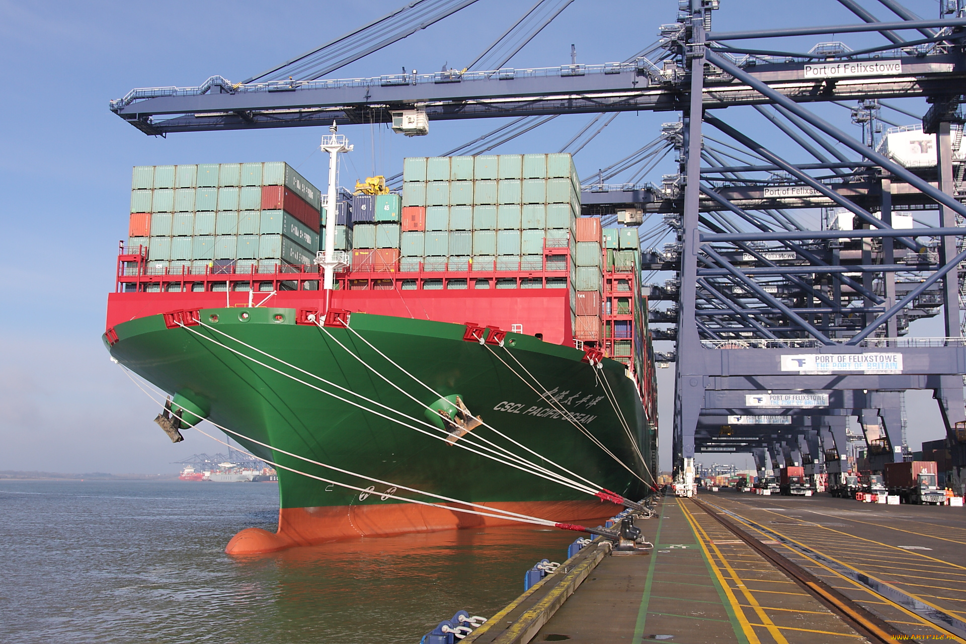 корабли, грузовые, суда, контейнеровоз