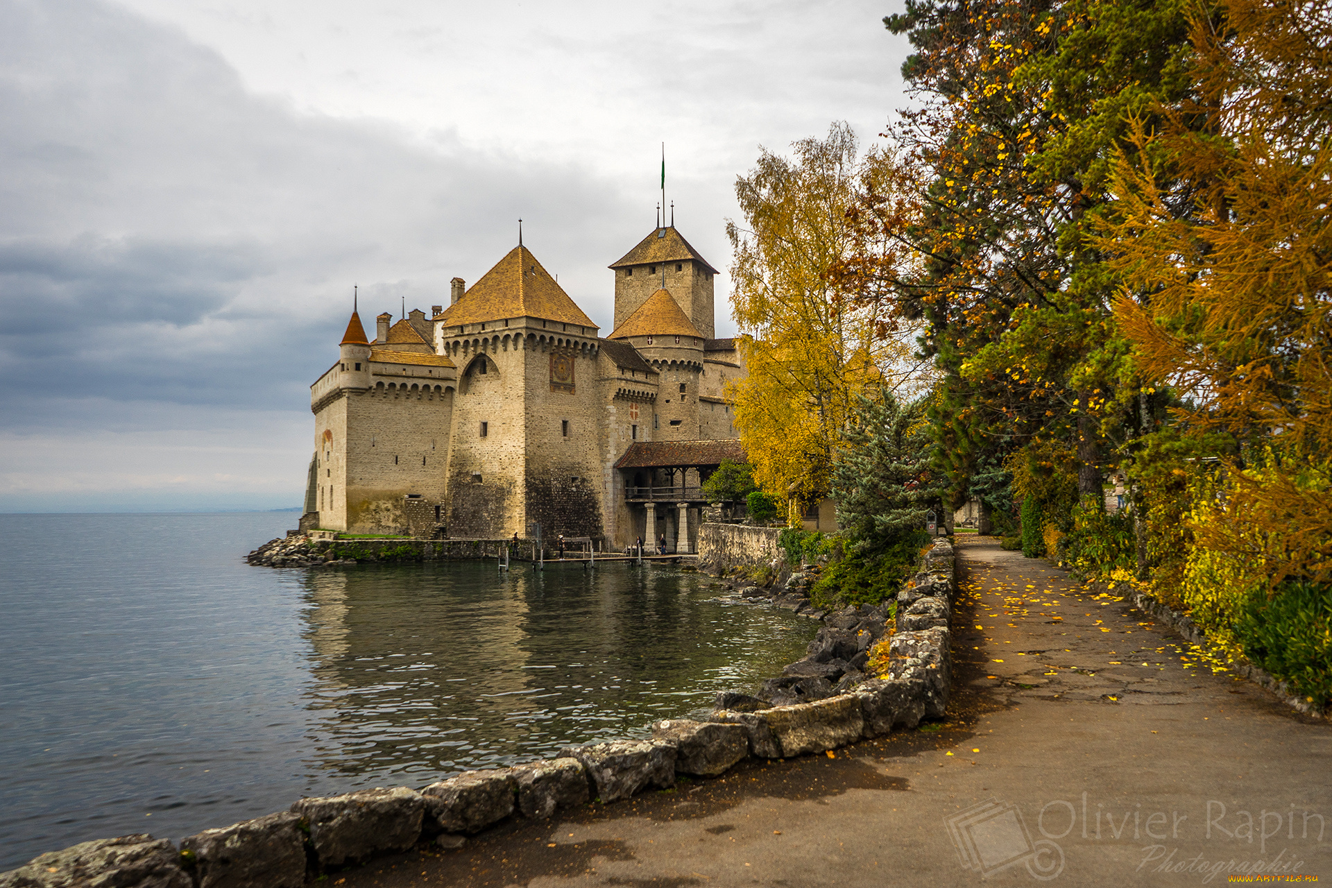 le, ch&, 226, teau, города, замки, франции, замок, озеро