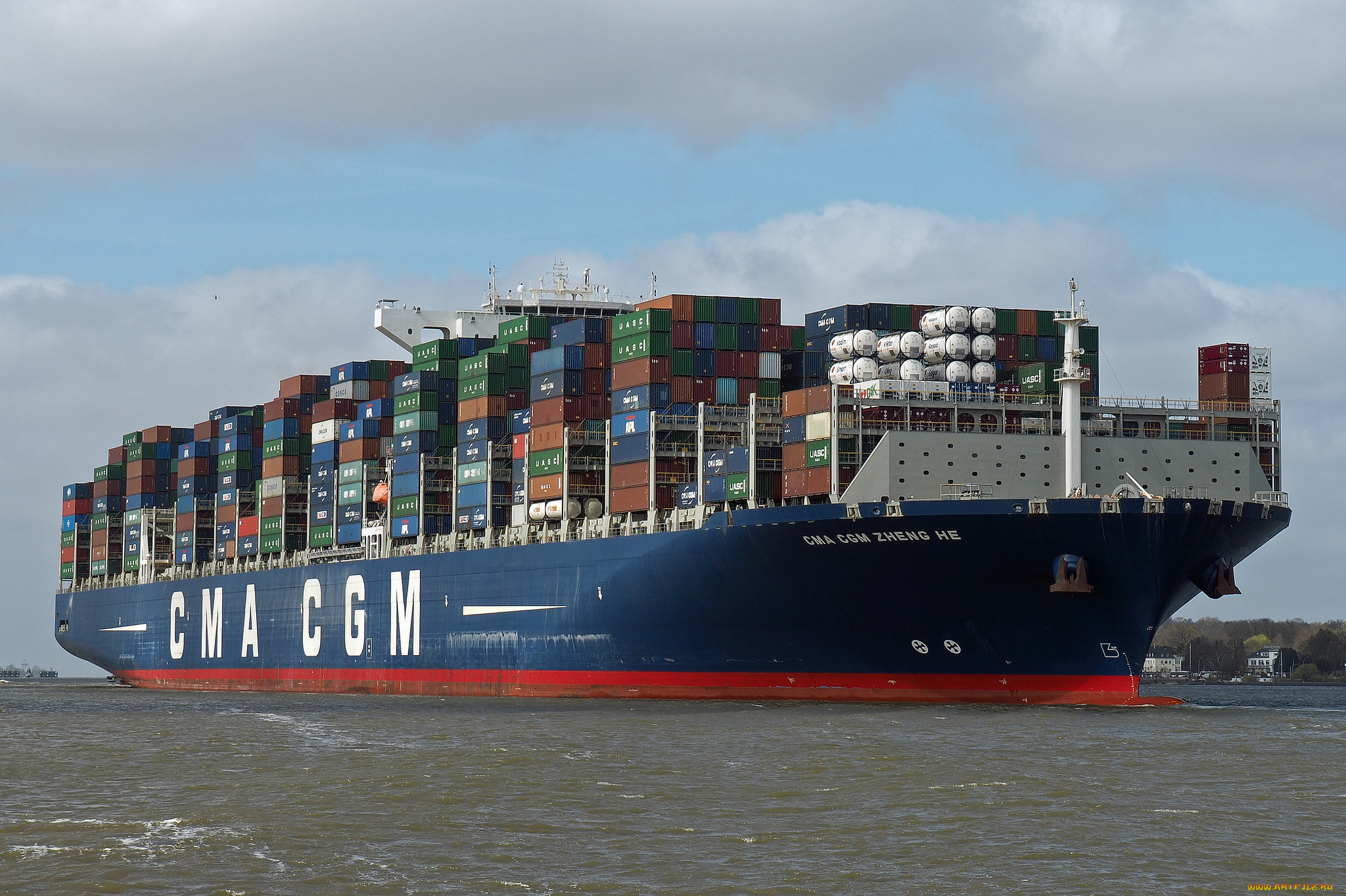 корабли, грузовые, суда, контейнеровоз