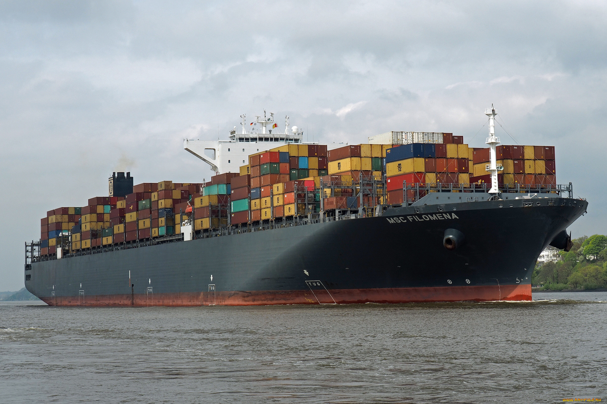 корабли, грузовые, суда, контейнеровоз