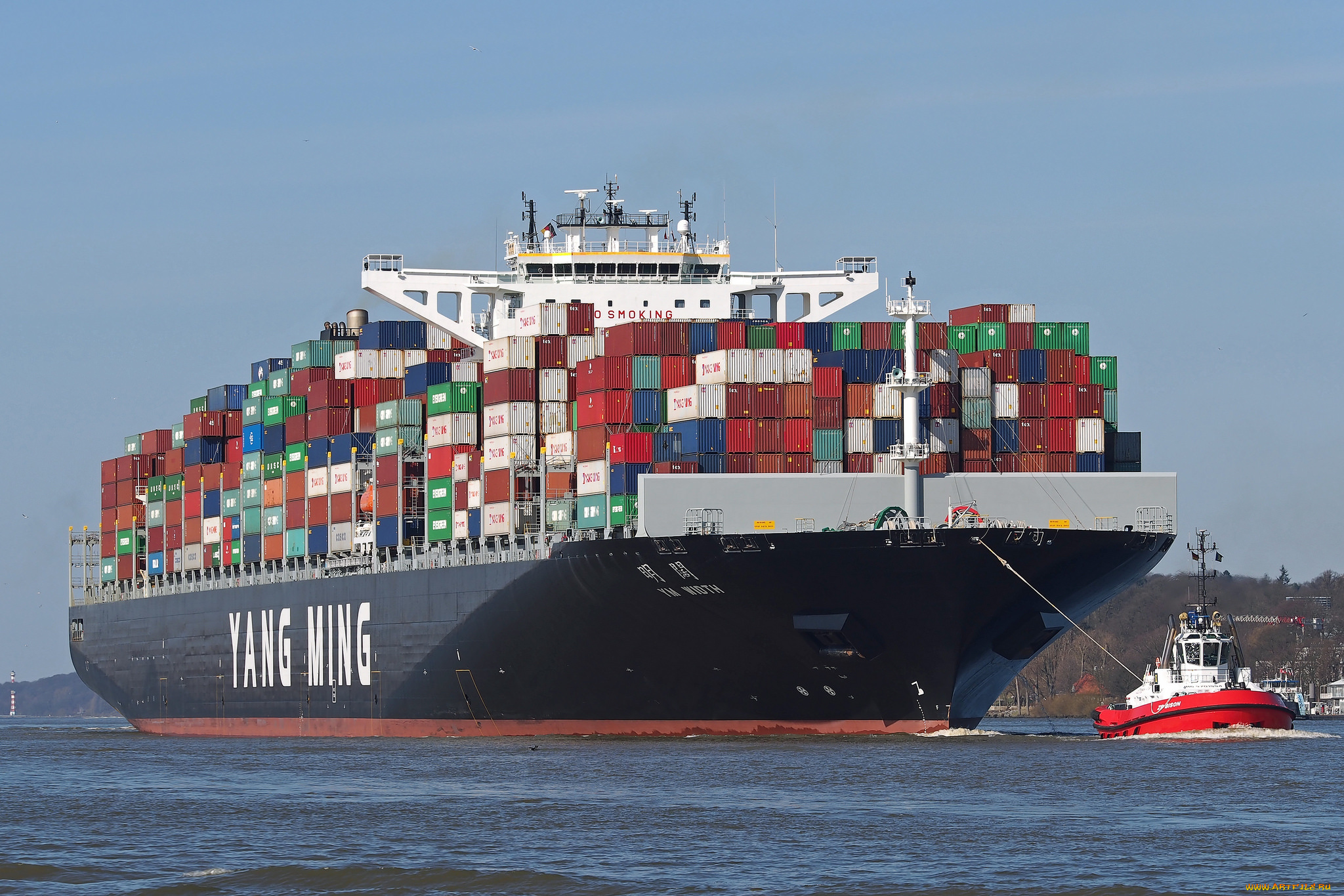 корабли, грузовые, суда, контейнеровоз