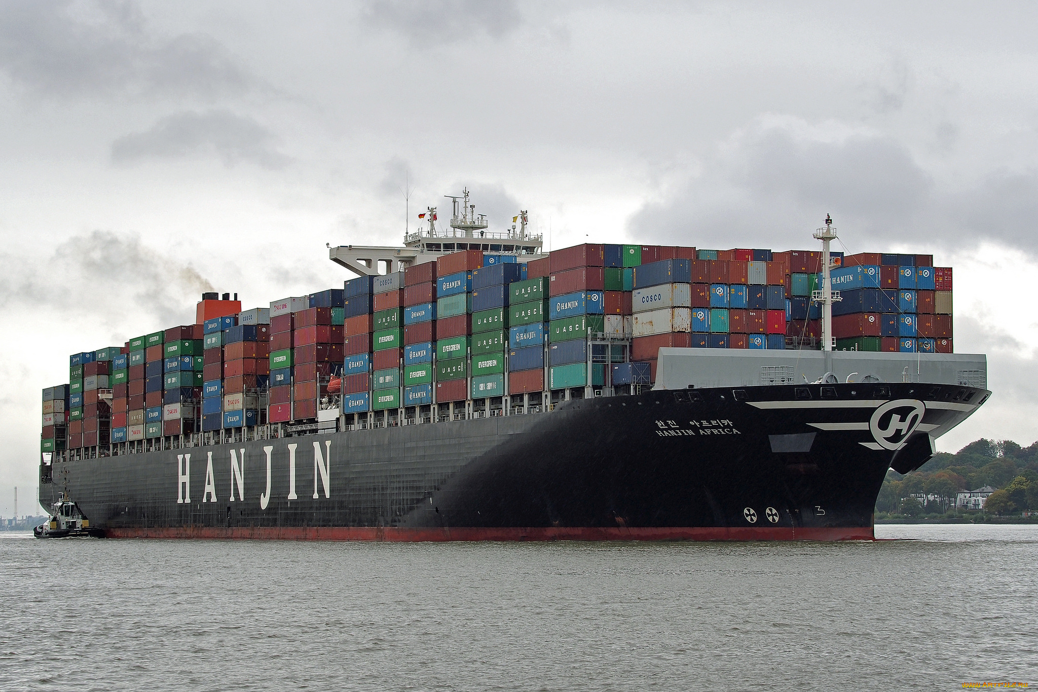 корабли, грузовые, суда, контейнеровоз