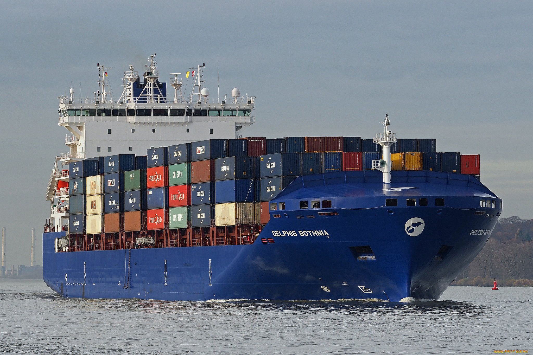 корабли, грузовые, суда, контейнеровоз