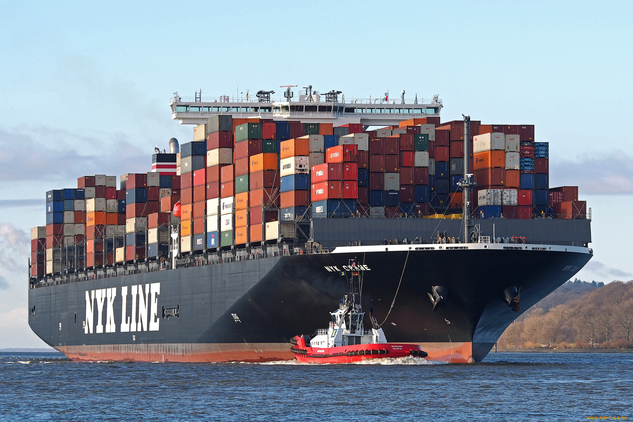 корабли, грузовые, суда, контейнеровоз