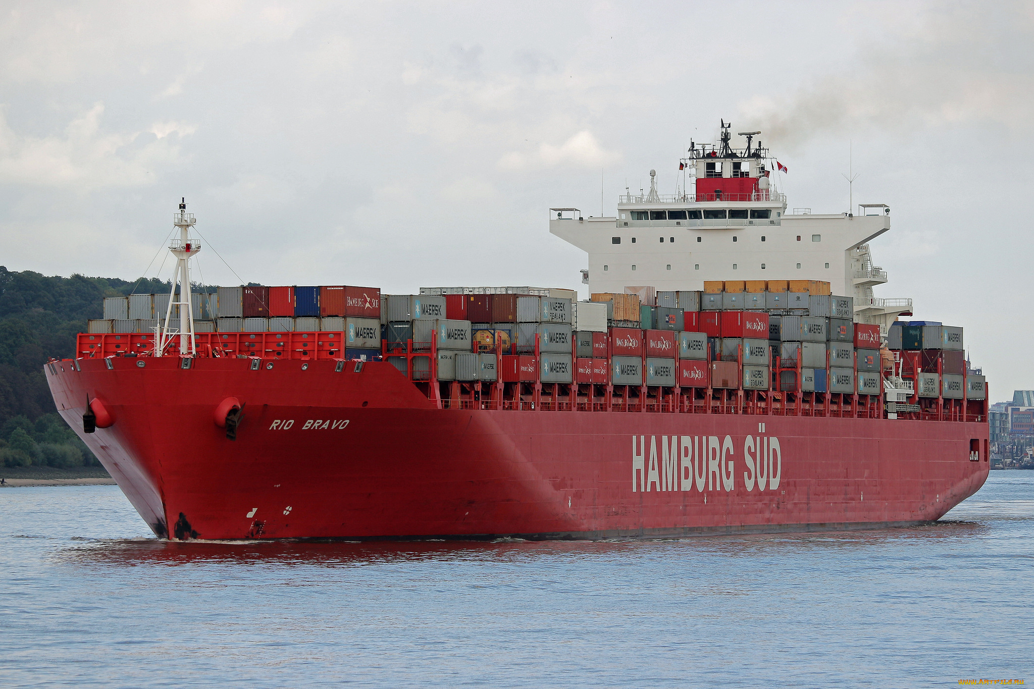 корабли, грузовые, суда, контейнеровоз