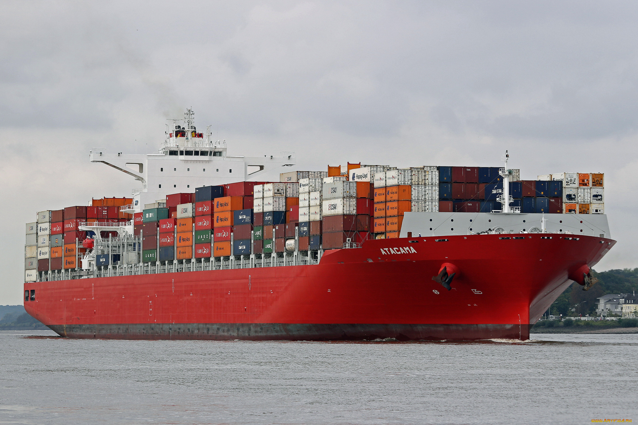 корабли, грузовые, суда, контейнеровоз