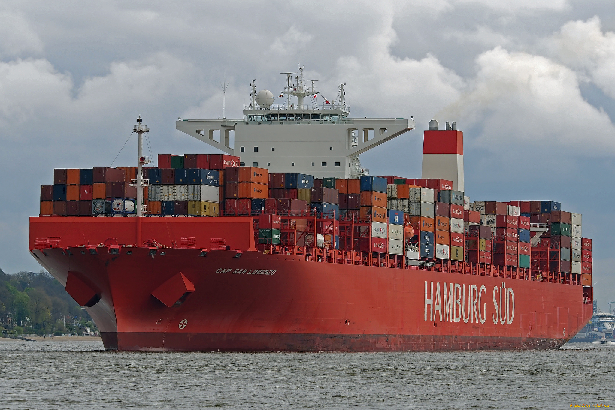 корабли, грузовые, суда, контейнеровоз