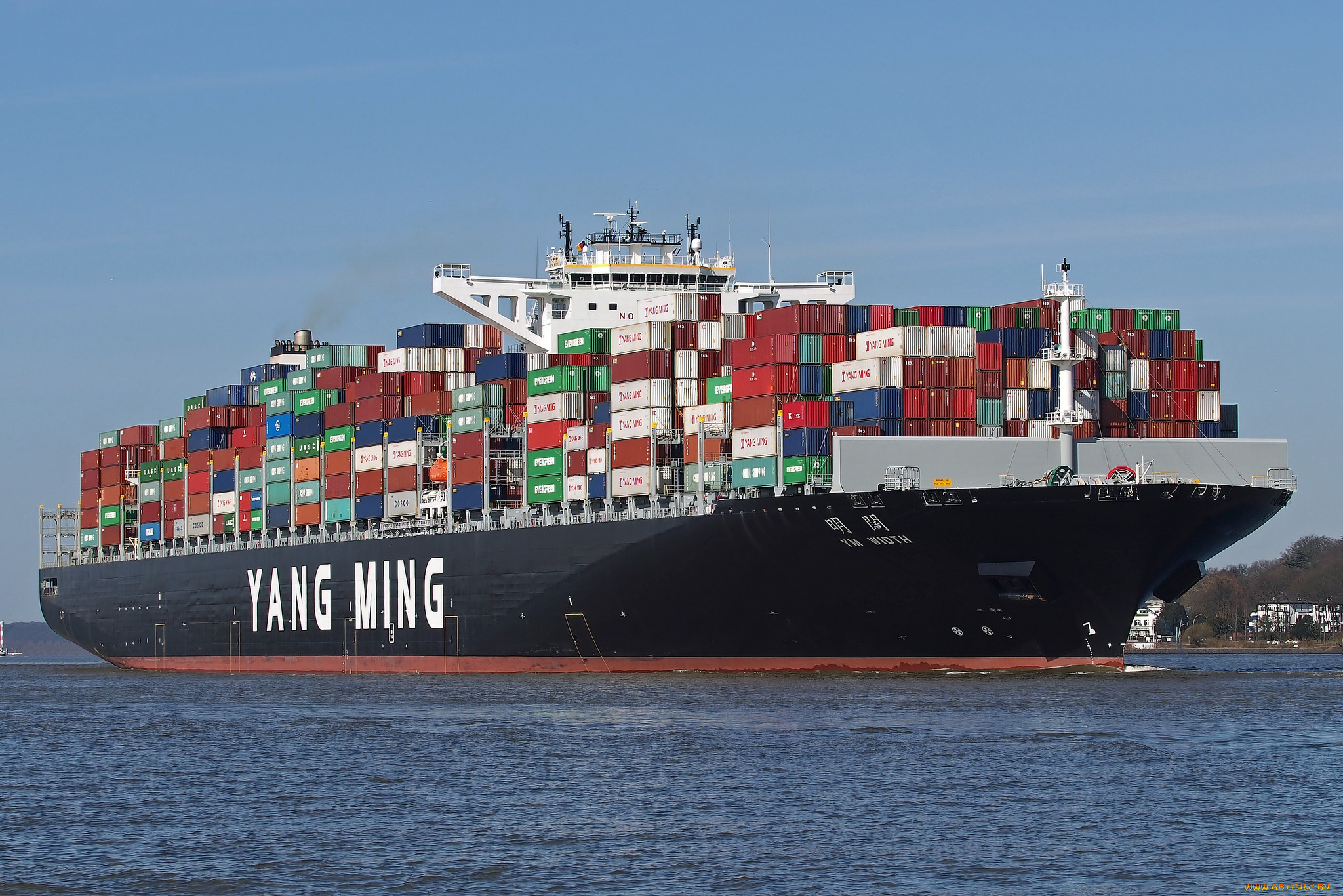 корабли, грузовые, суда, контейнеровоз