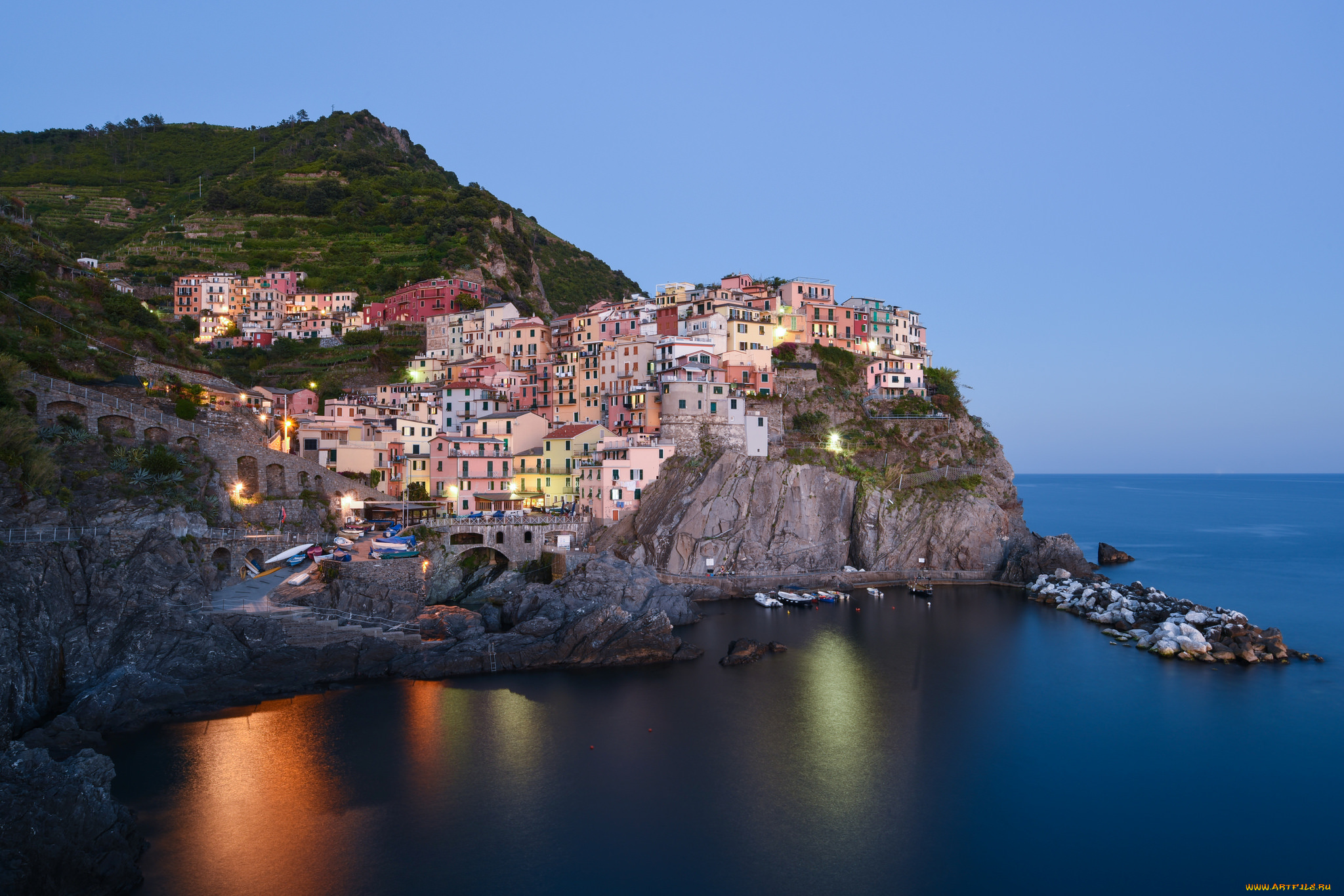 manarola, города, амальфийское, и, лигурийское, побережье, , италия, побережье