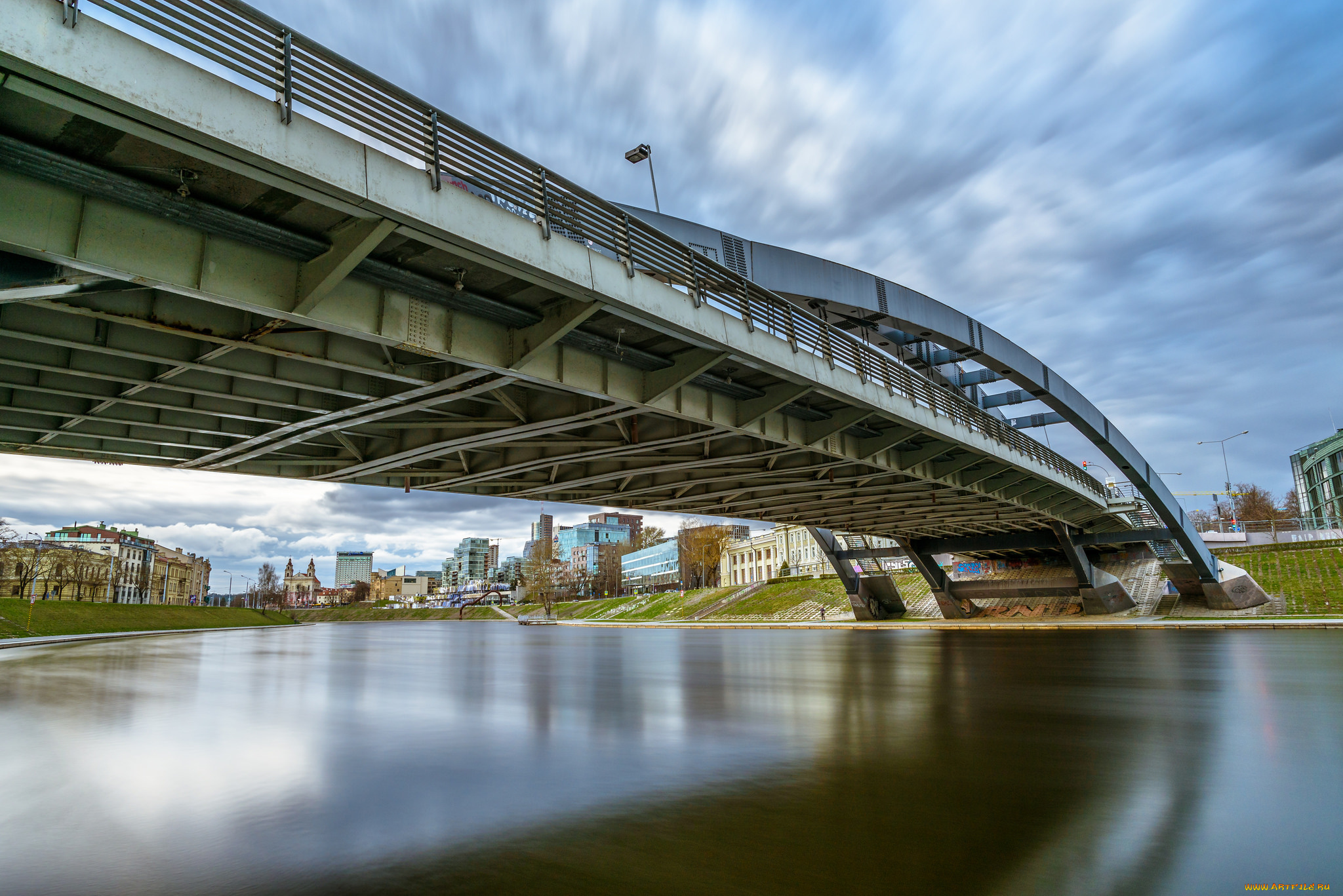 vilnius, города, вильнюс, , литва, мост, река