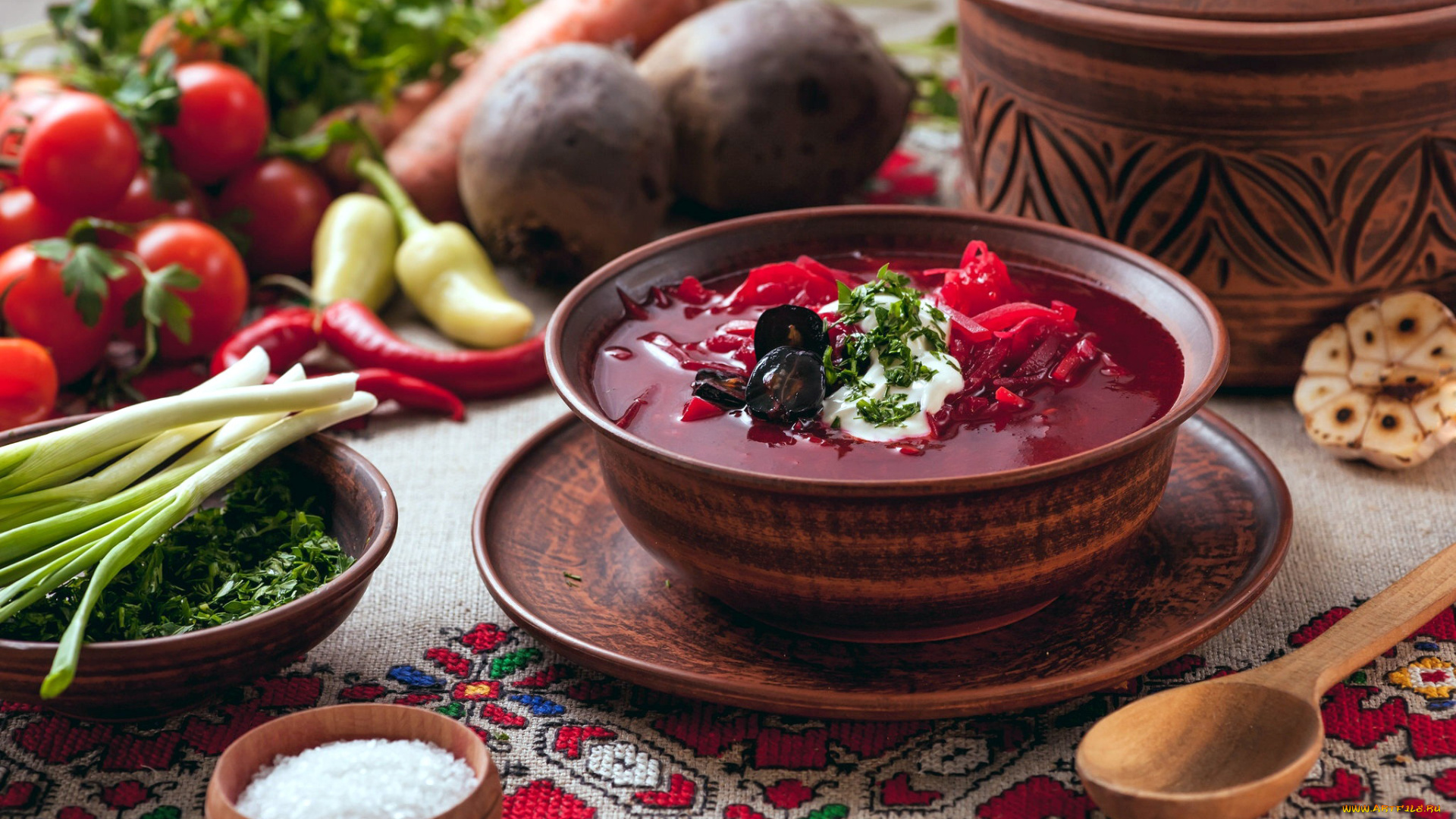 еда, первые, блюда, борщ