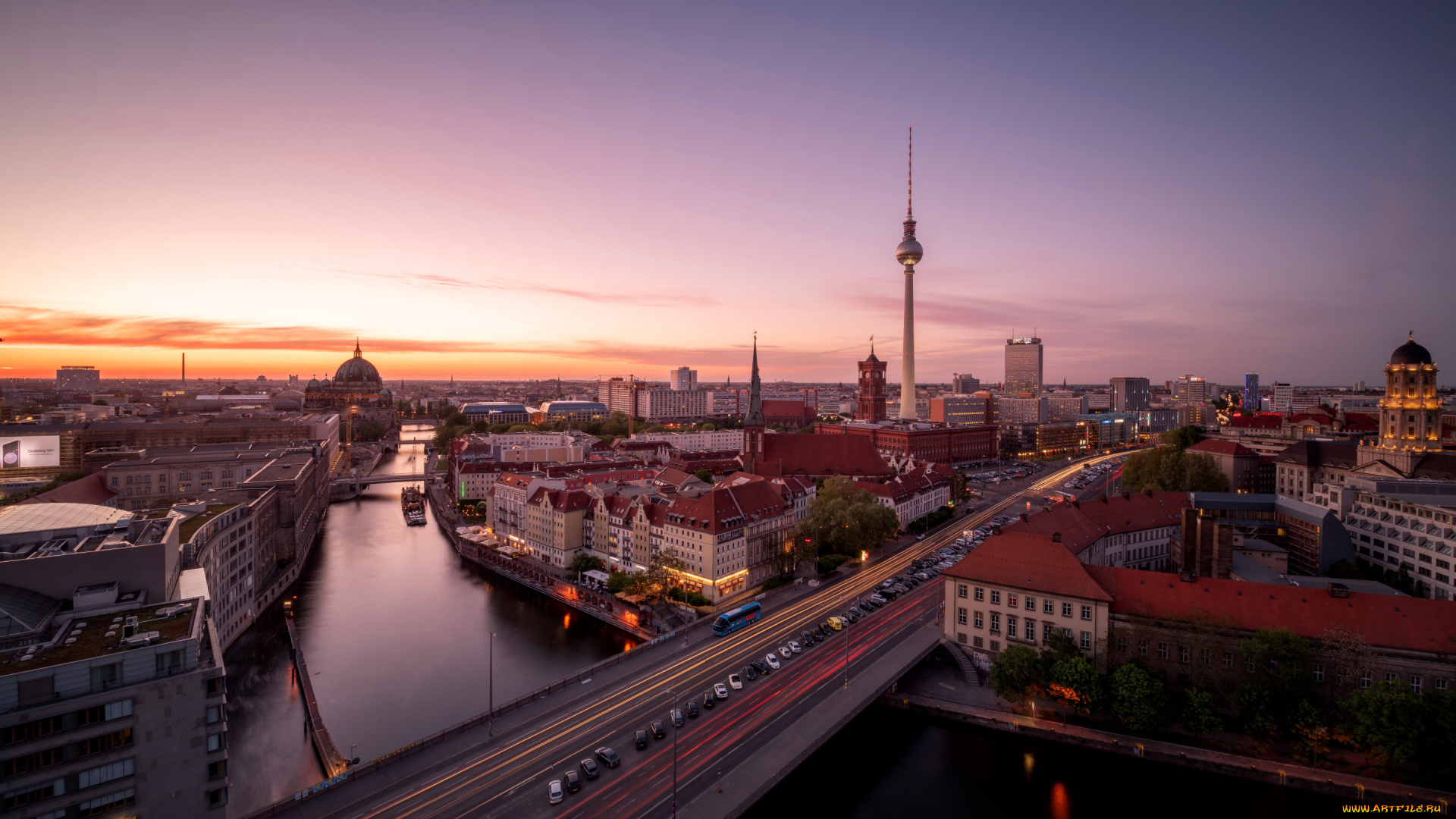 города, берлин, , германия, berlin, sunset, город