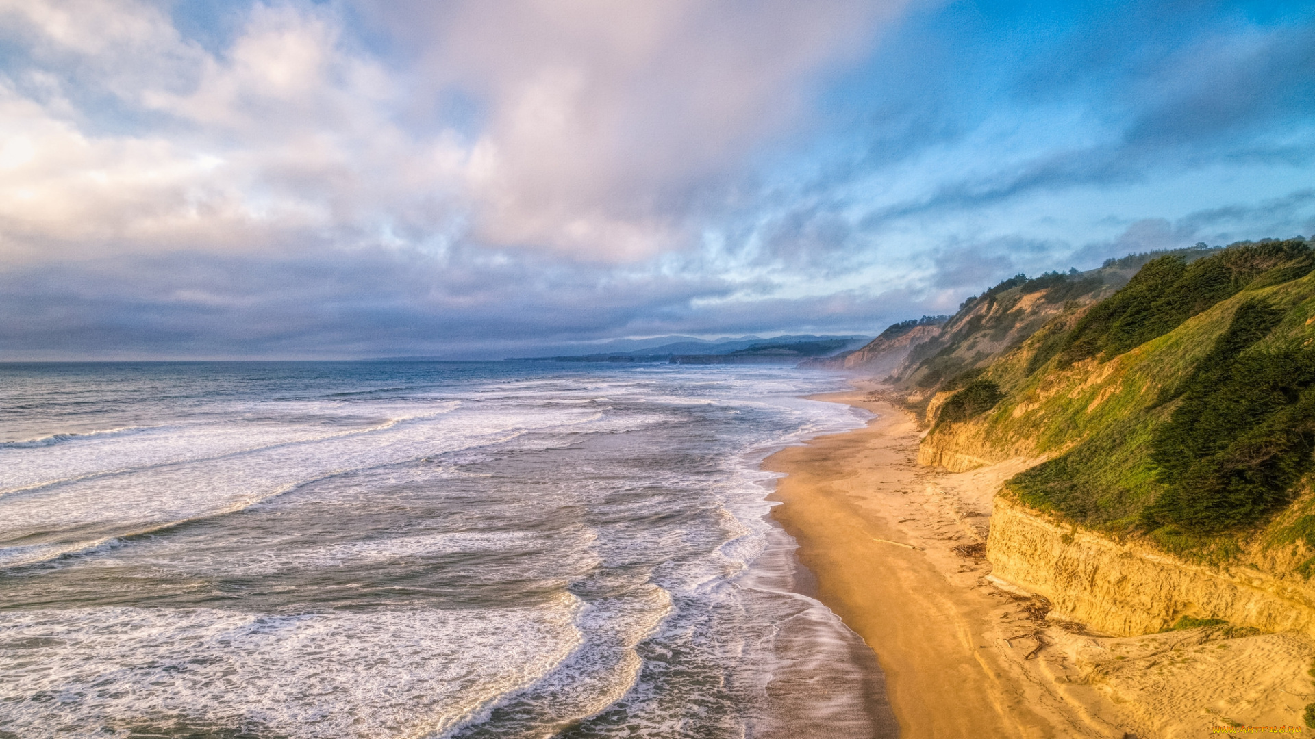 природа, побережье, простор