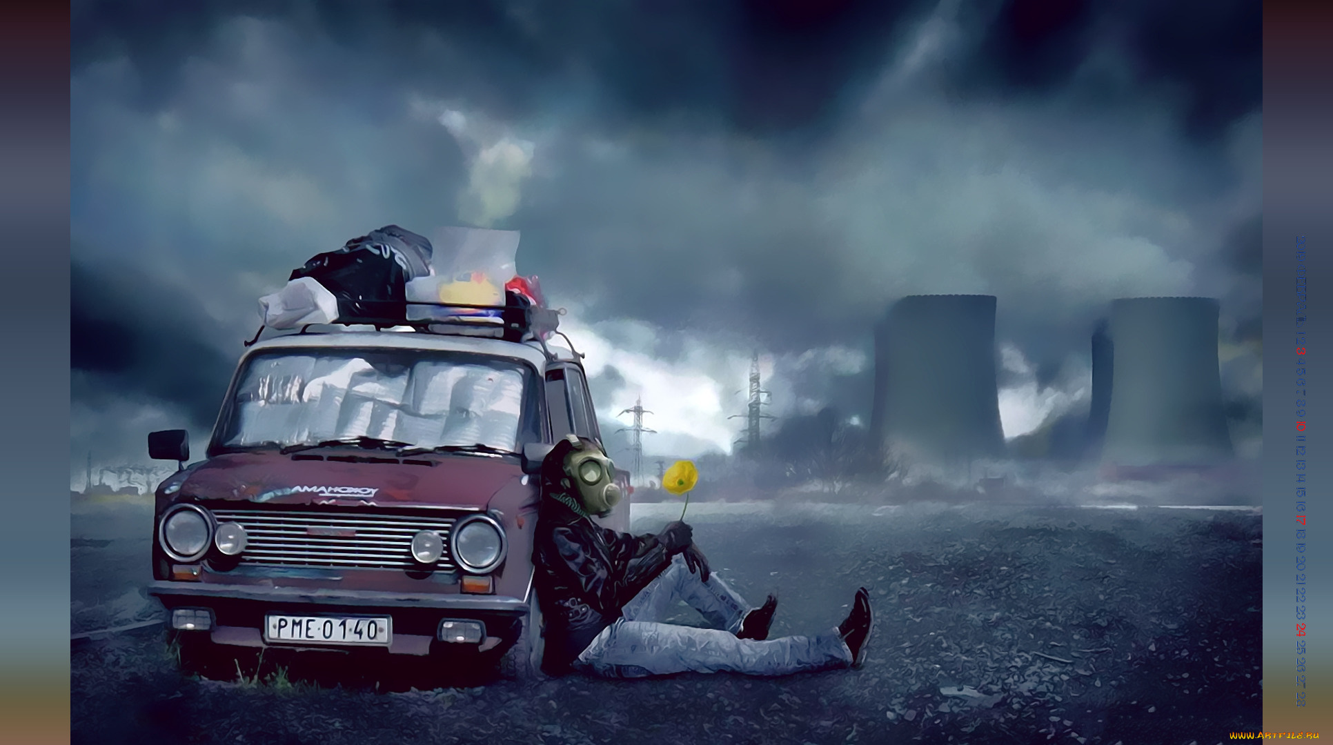 календари, компьютерный, дизайн, автомобиль, противогаз, цветок, человек, машина