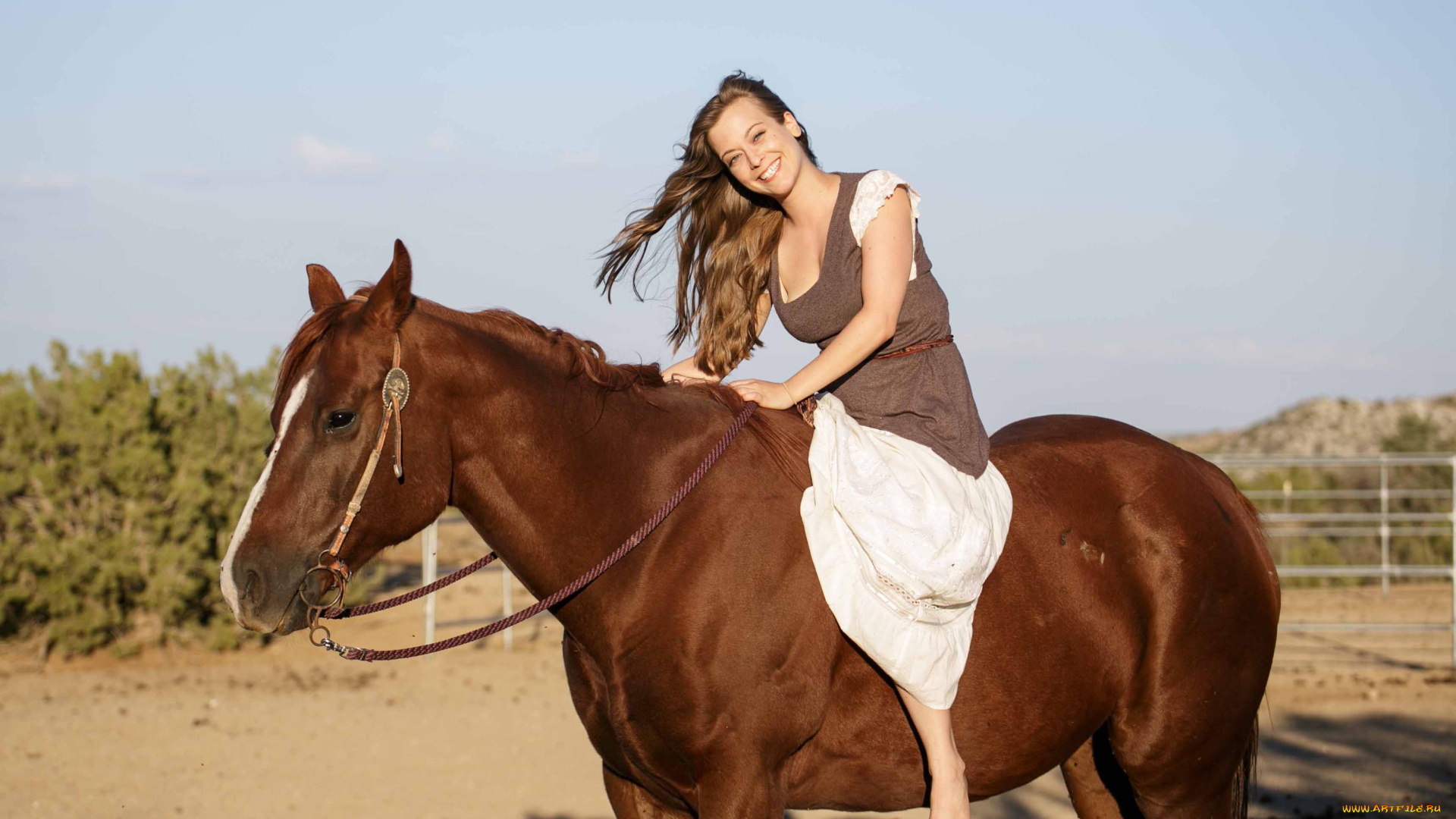 девушки, -unsort, , брюнетки, темноволосые, лошадь, платье, шатенка