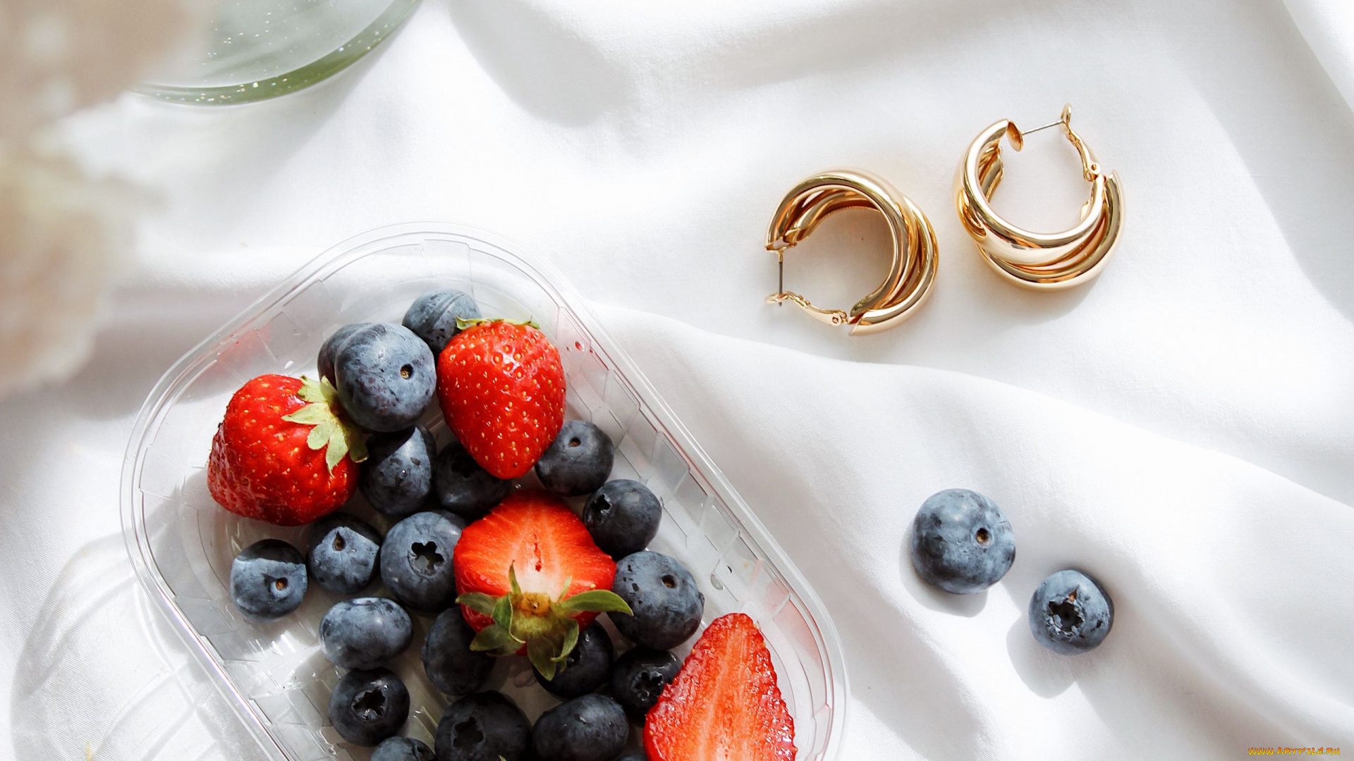 еда, фрукты, , ягоды, серьги, клубника, черника, ягоды