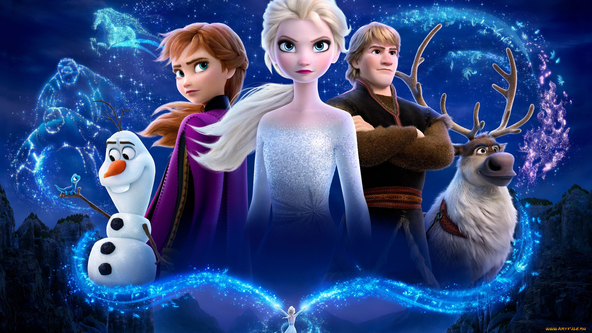 frozen, ii, , 2019, мультфильмы, frozen, ii, entertainment, frozen, 2, мультфильм, постер, мюзикл, холодное, сердце, elsa, anna, kristoff, olaf