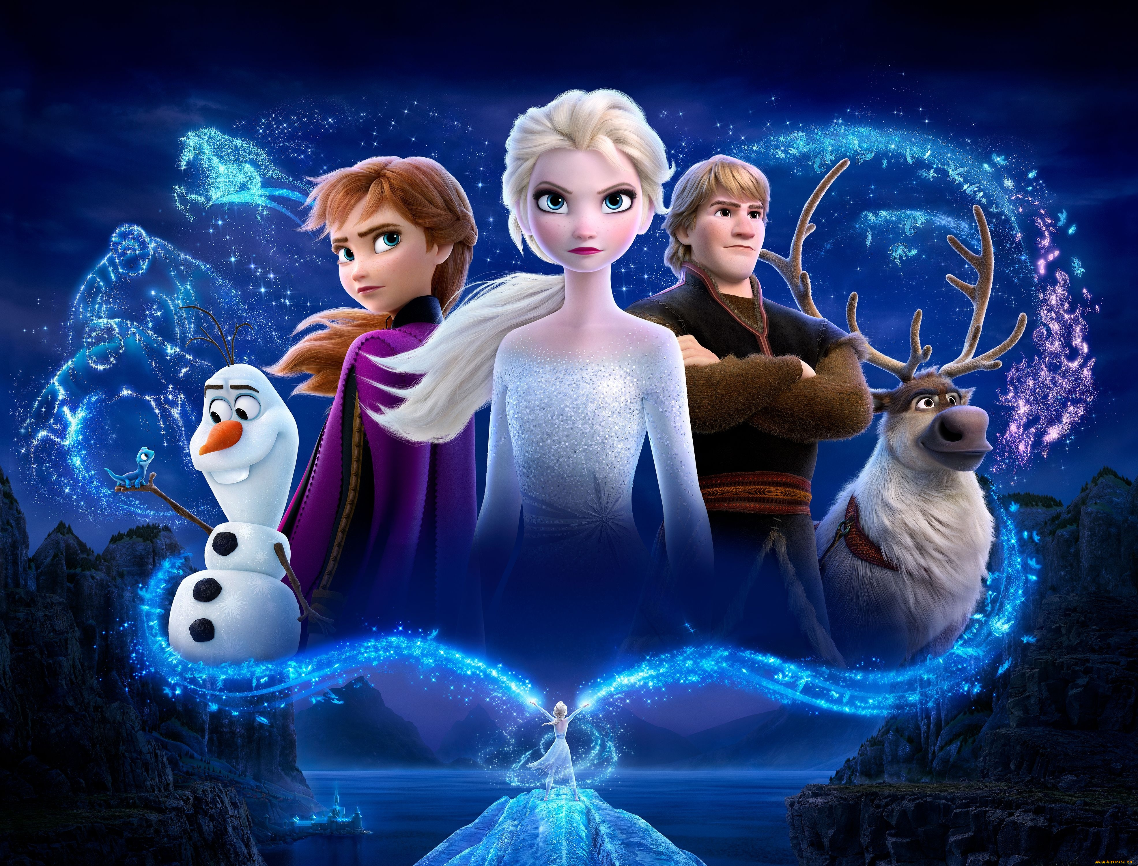frozen, ii, , 2019, мультфильмы, frozen, ii, entertainment, frozen, 2, мультфильм, постер, мюзикл, холодное, сердце, elsa, anna, kristoff, olaf