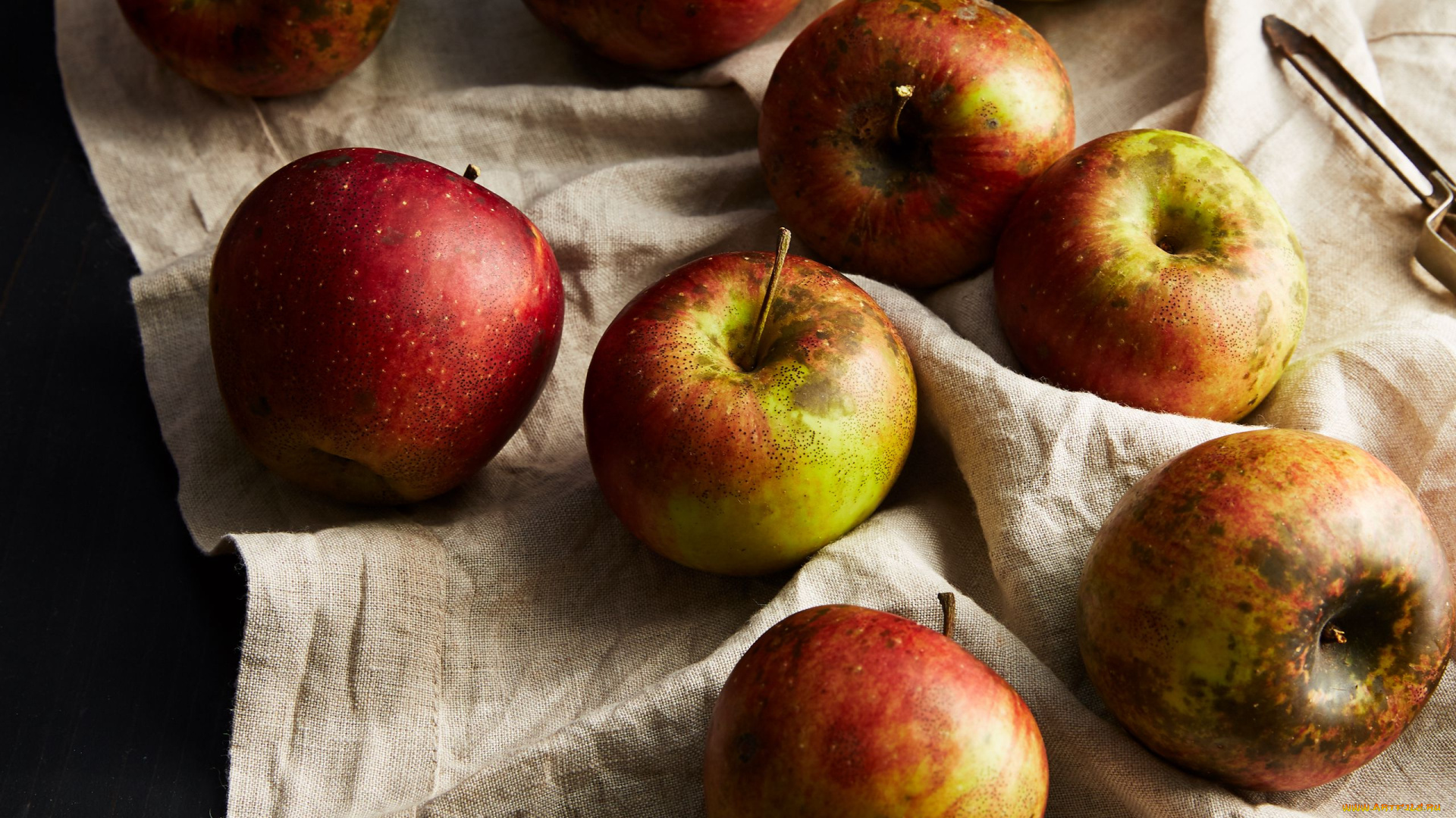 еда, яблоки, урожай, много