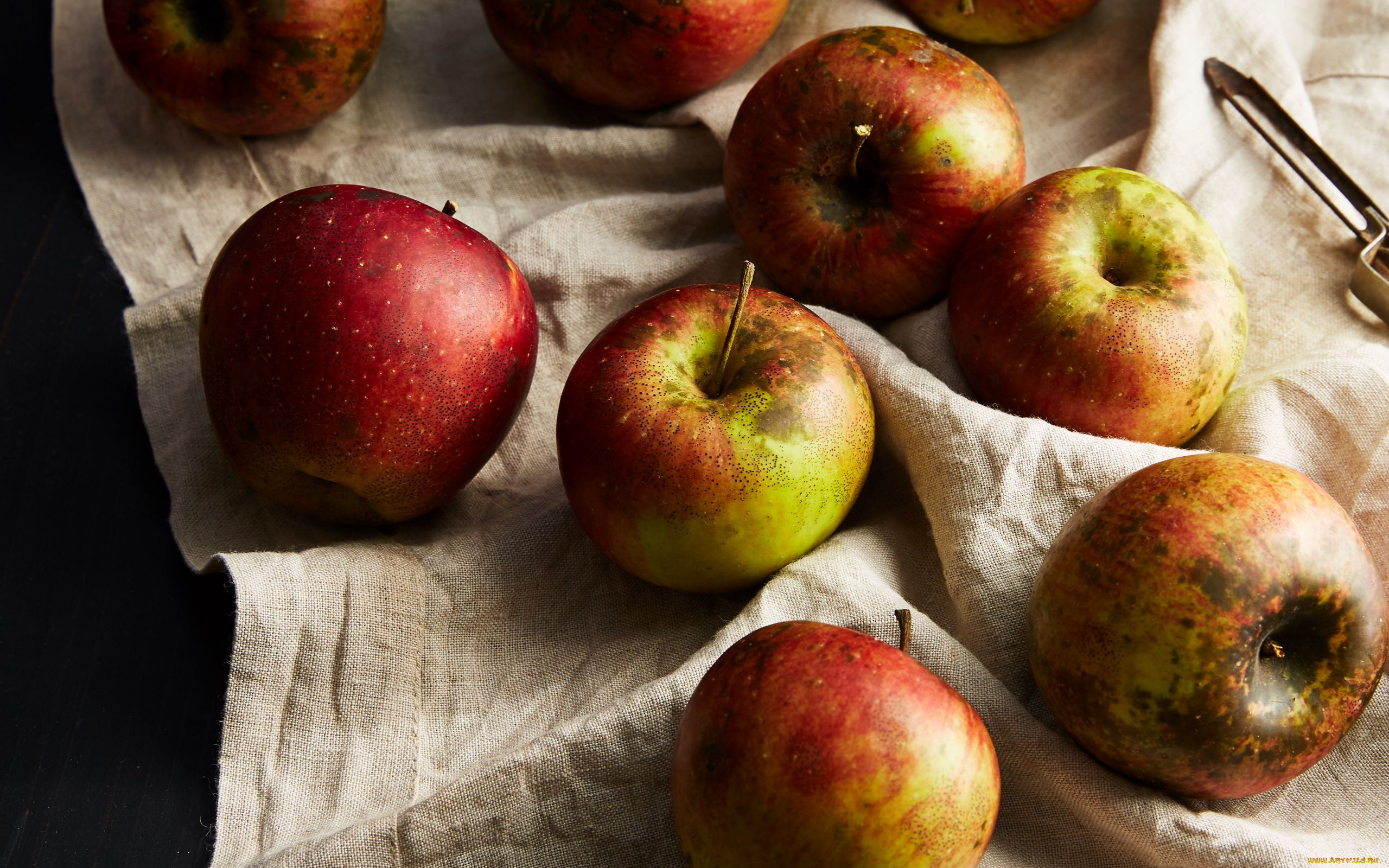 еда, яблоки, урожай, много