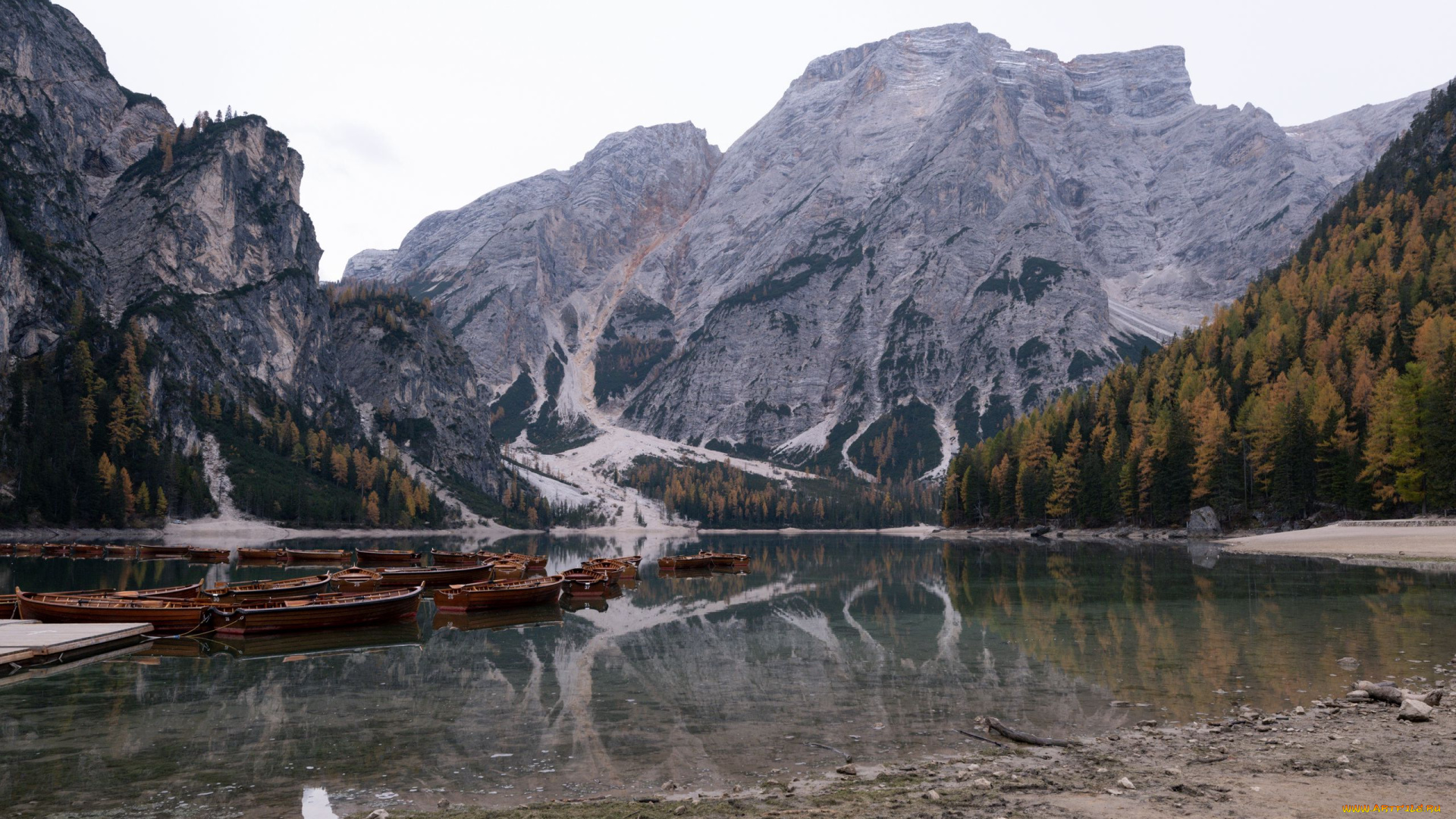 корабли, лодки, , шлюпки, горы, озеро, отражение