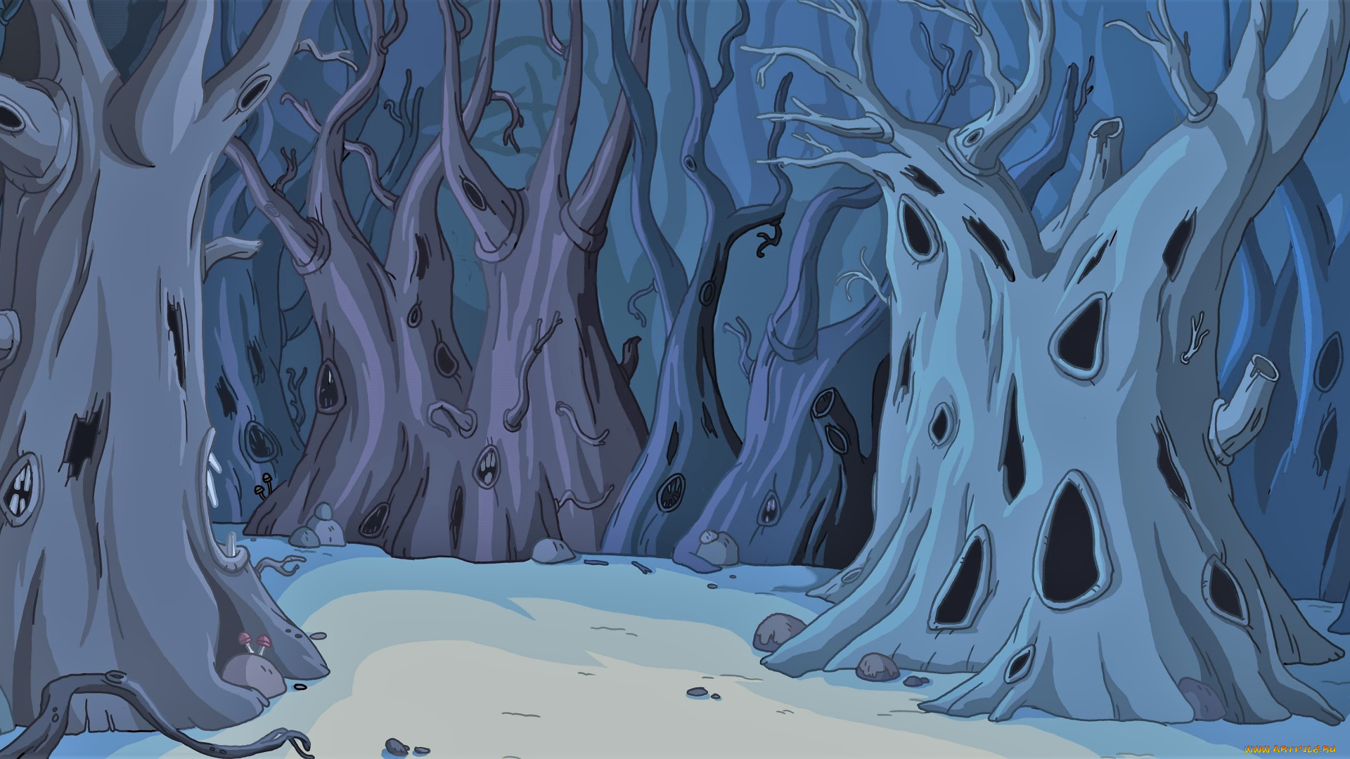 мультфильмы, adventure, time, лес, деревья, тропа, дупла