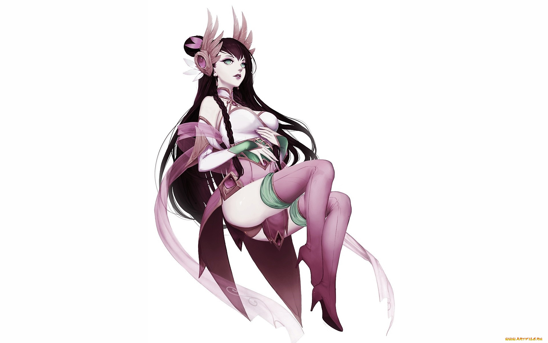 видео, игры, league, of, legends, наряд, чулки, irelia