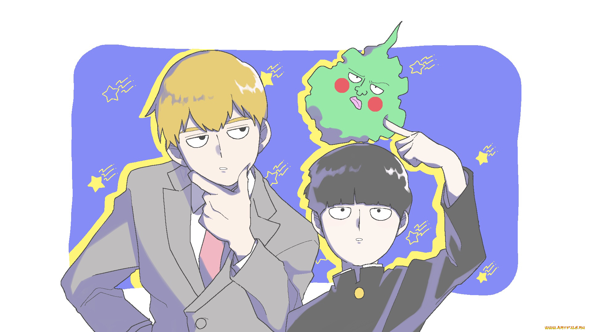 аниме, mob, psycho, 100, парни