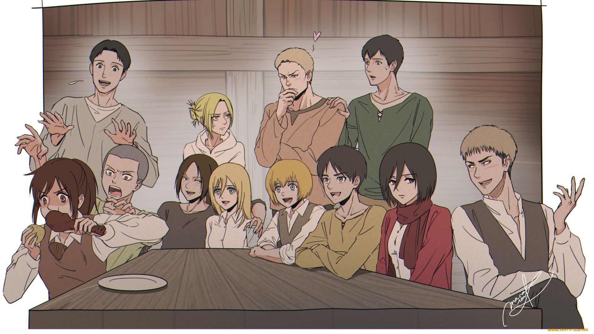 аниме, shingeki, no, kyojin, атака, титанов