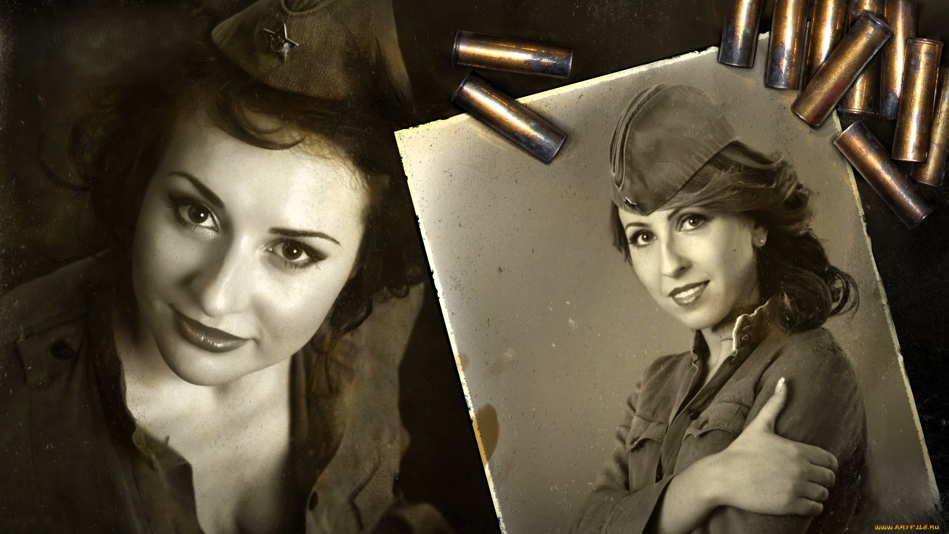 девушки, -, креатив, , косплей, образы, косплей, пилотка, форма, гимнастерка, патроны, фотография