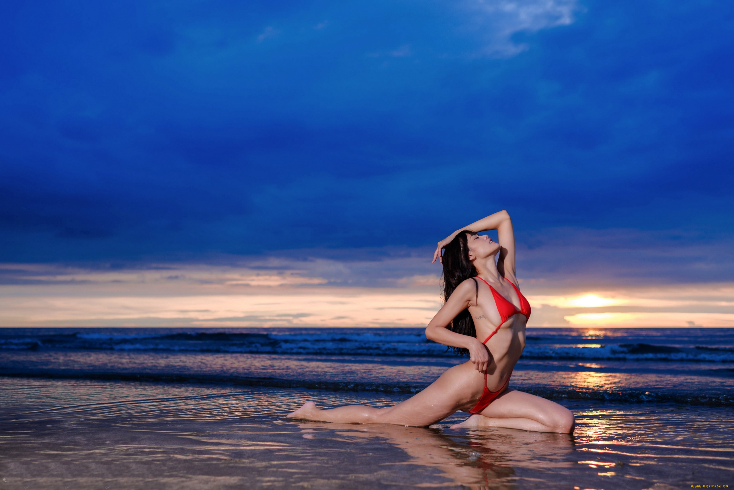 девушки, cynthia, ming, азиатка, поза, бикини, тату