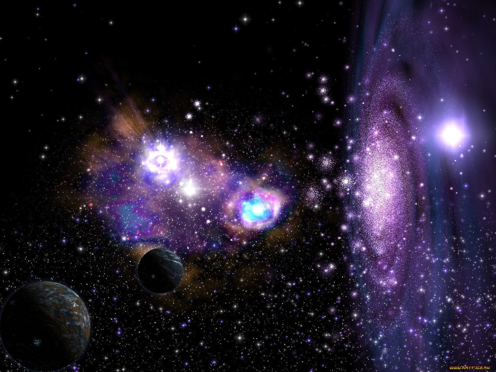 космос, галактики, туманности