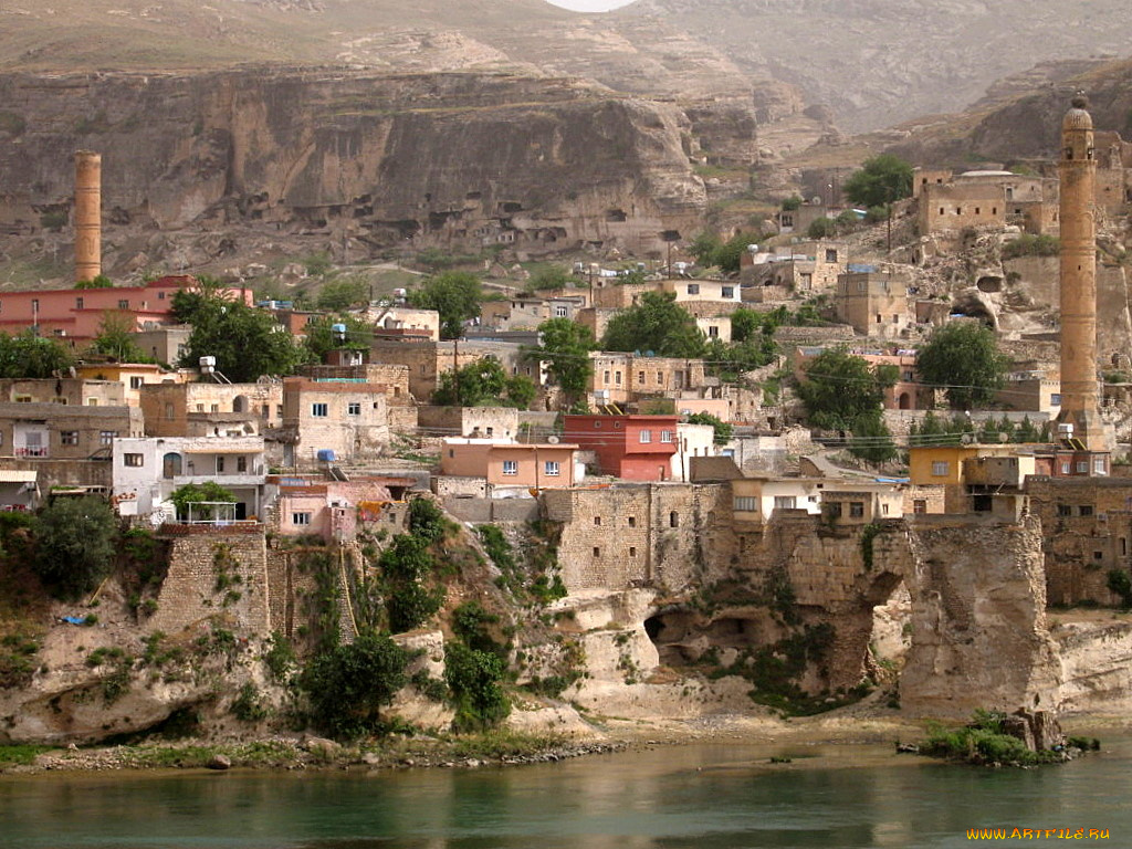 hasankeyf, batman, turkey, города, панорамы