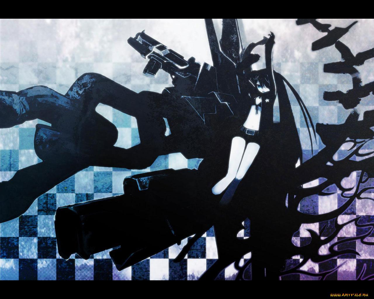 аниме, black, rock, shooter