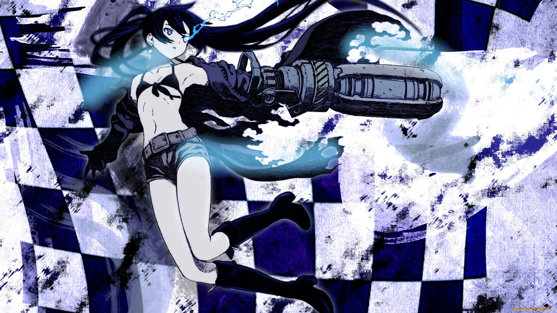 аниме, black, rock, shooter