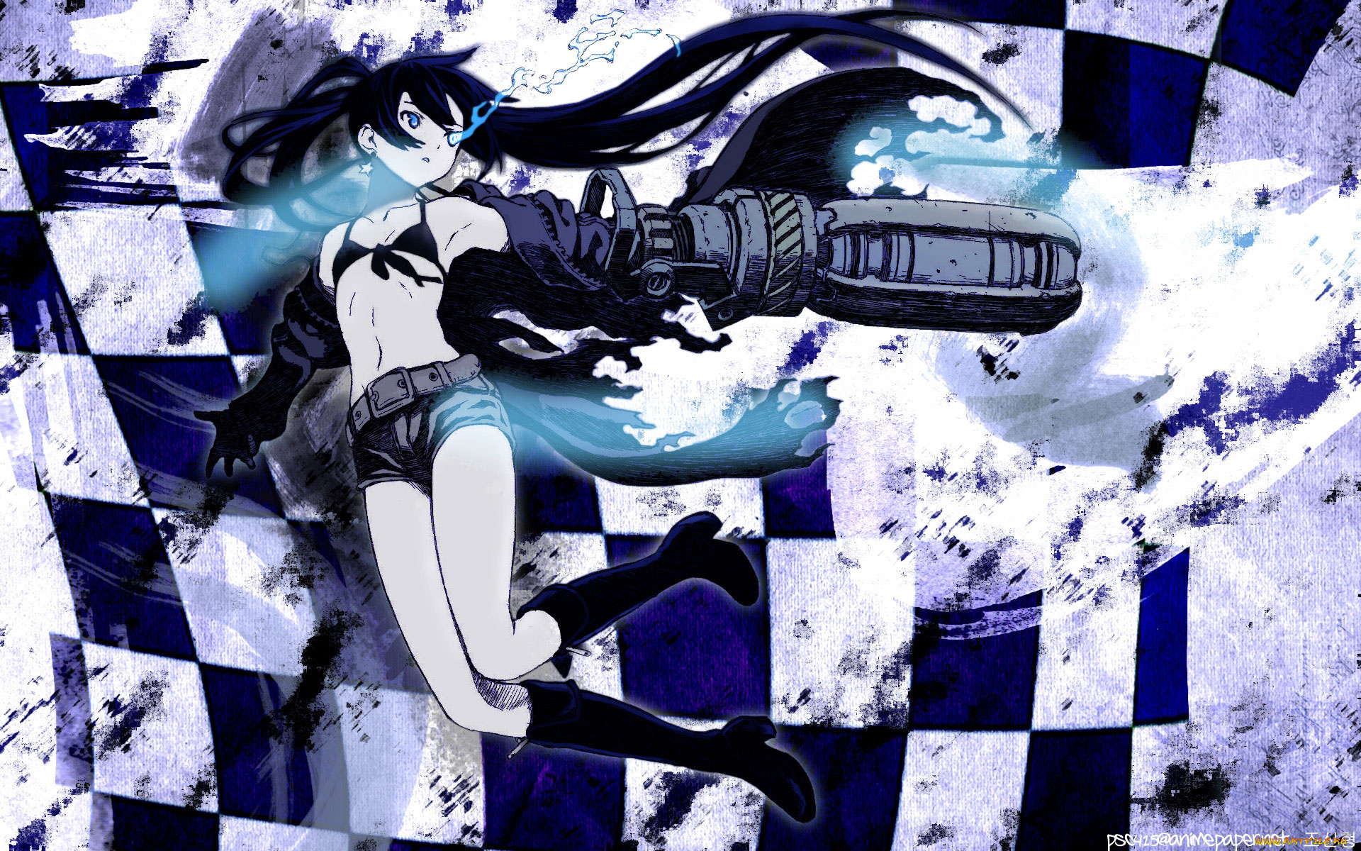 аниме, black, rock, shooter