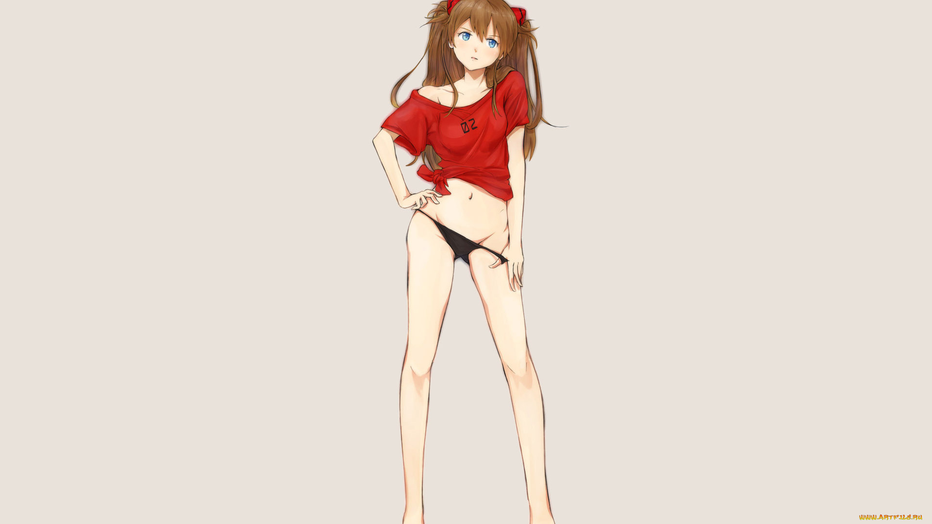 аниме, evangelion, девушка, eva, asuka, футболка