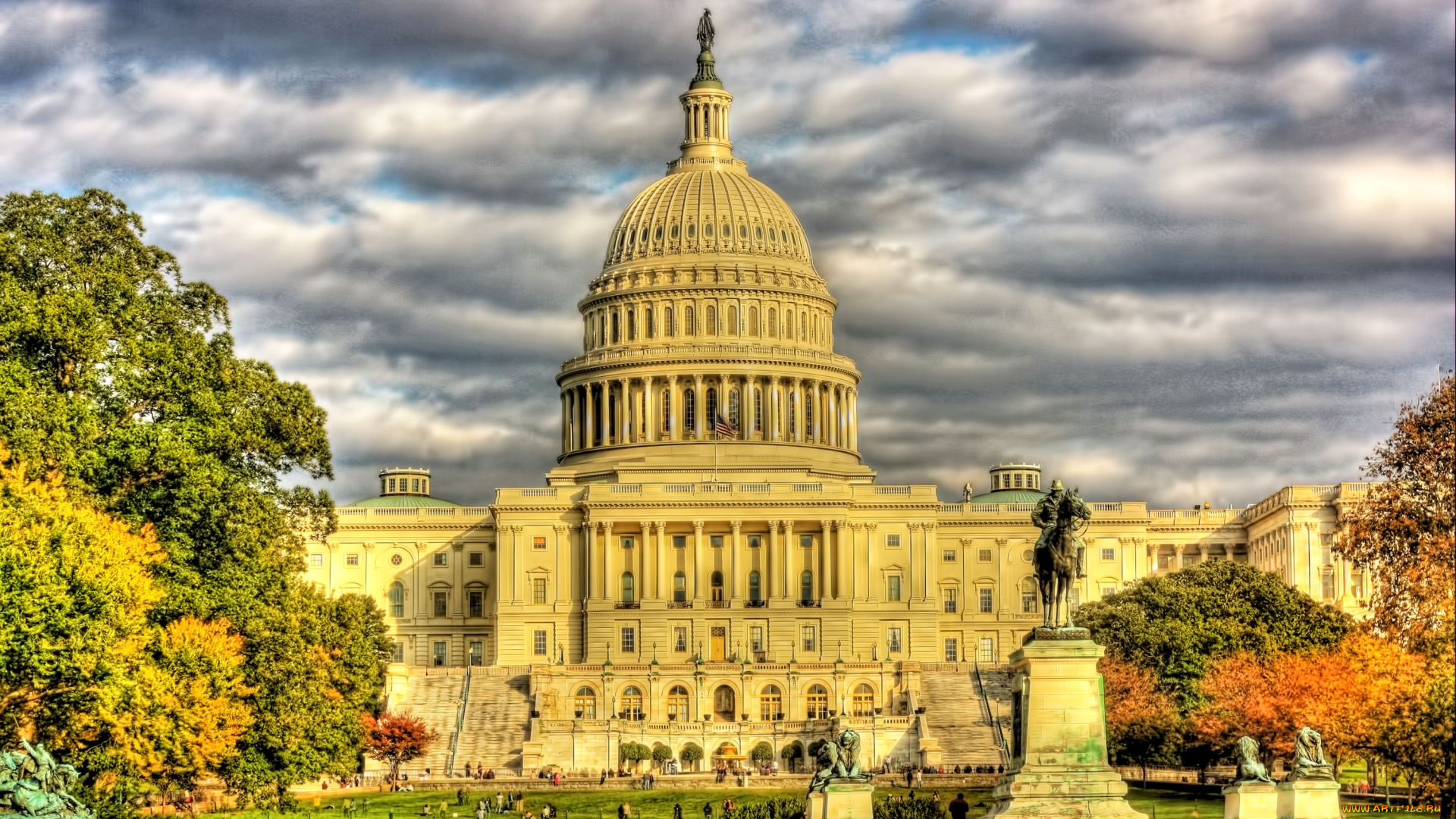 города, вашингтон, сша, капитолий, памятник