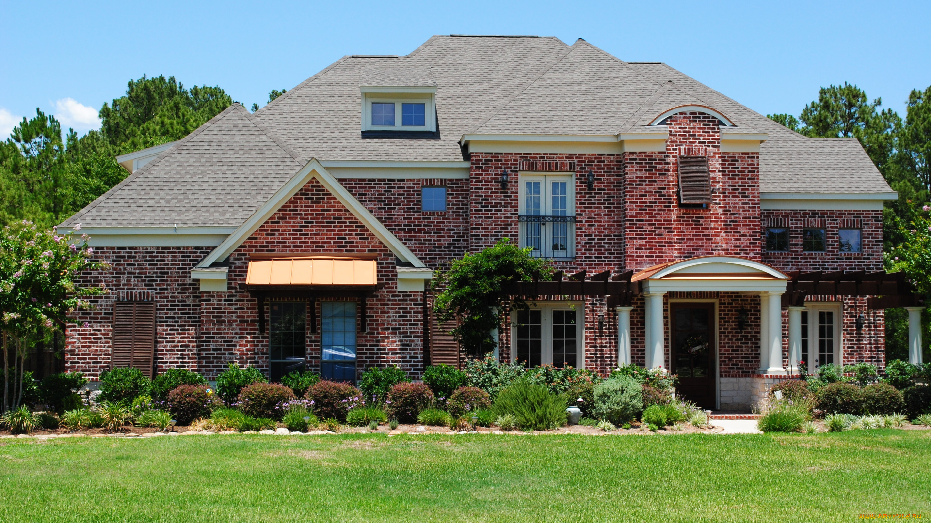 города, здания, дома, ландшафт, деревья, дом